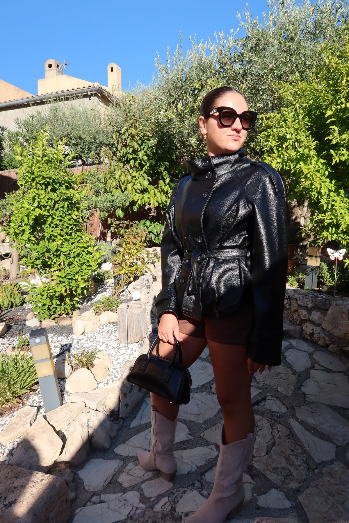 VESTE FAÇON CUIR NOIR