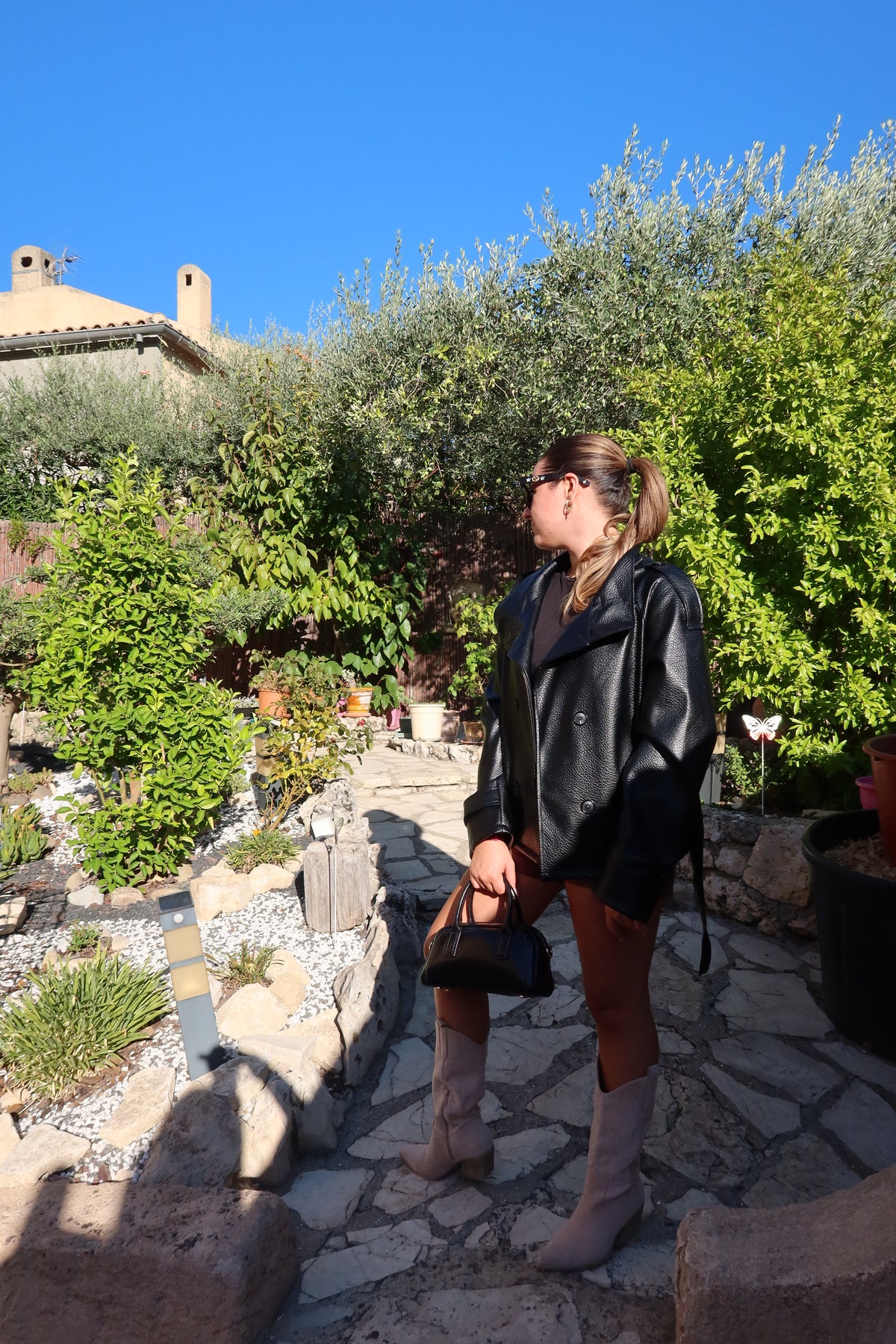 VESTE FAÇON CUIR NOIR