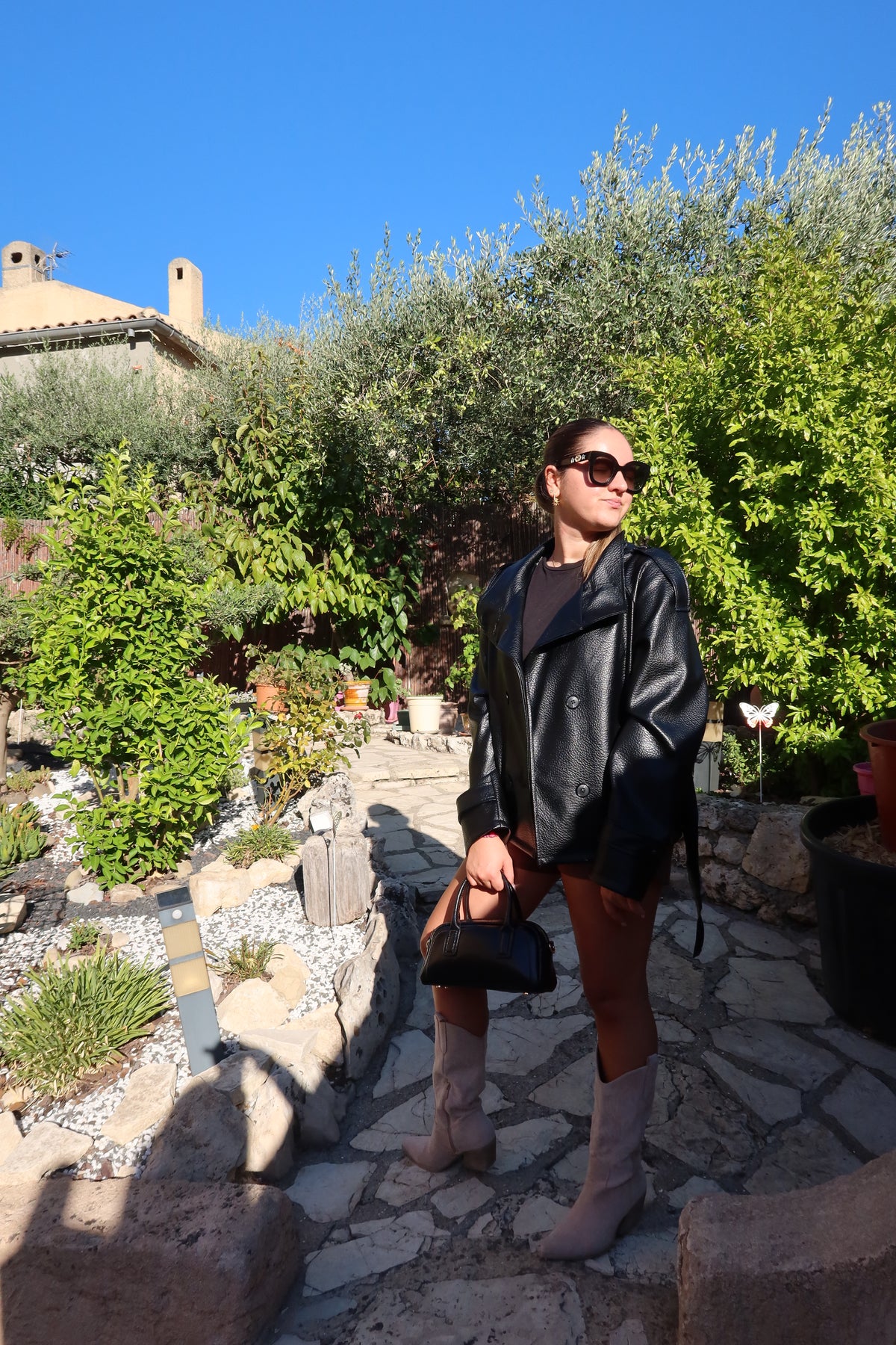 VESTE FAÇON CUIR NOIR