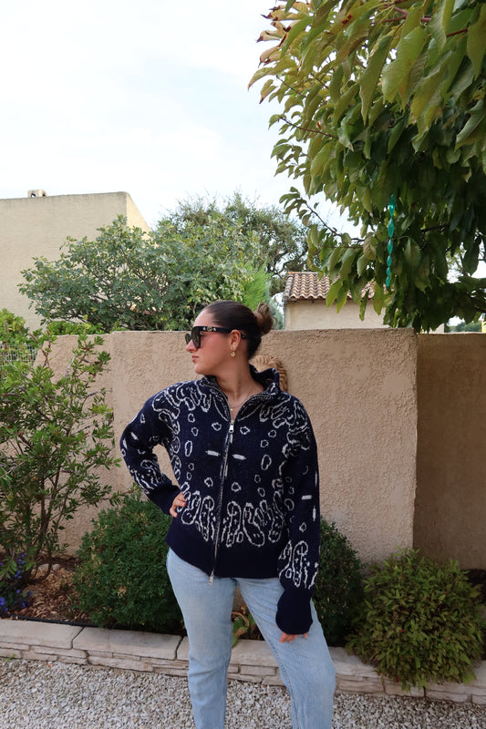 GILET BANDANA BLEU MARINE