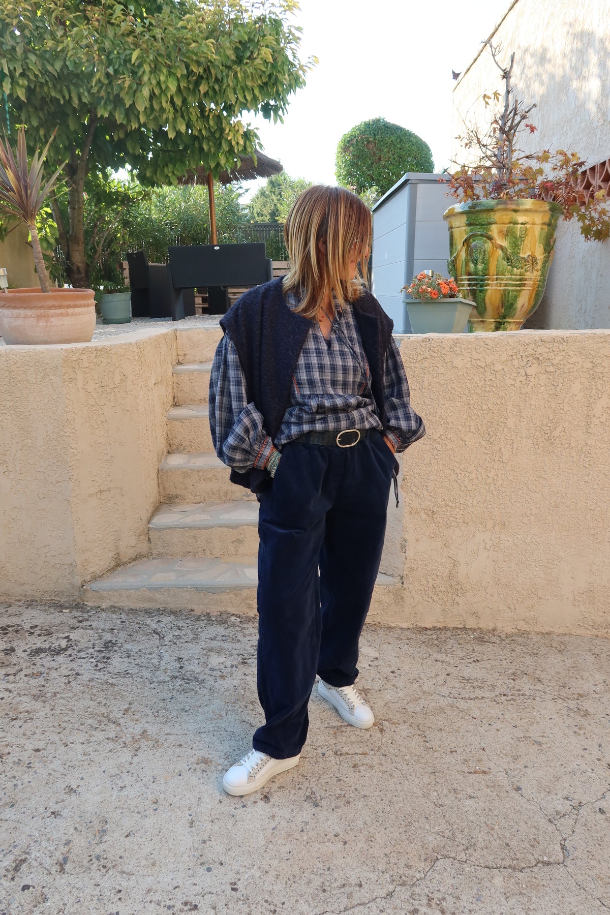 VESTE MARINE SANS MANCHES « MARIE »