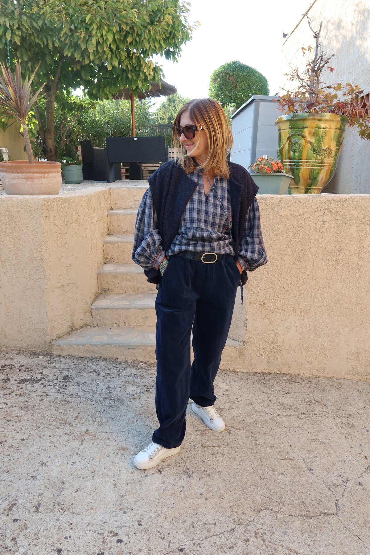 VESTE MARINE SANS MANCHES « MARIE »
