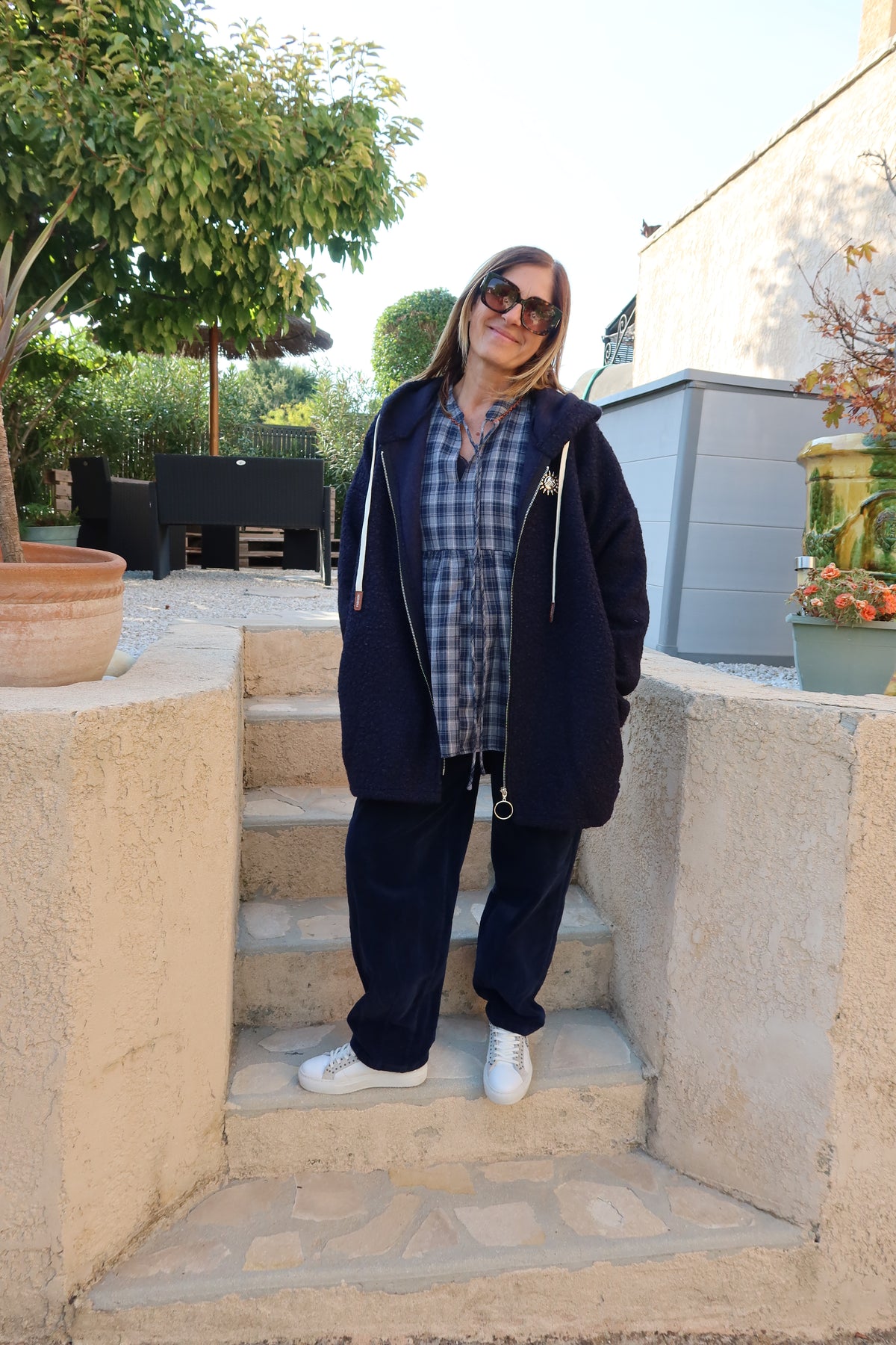 PANTALON VELOURS "BLEU MARINE"