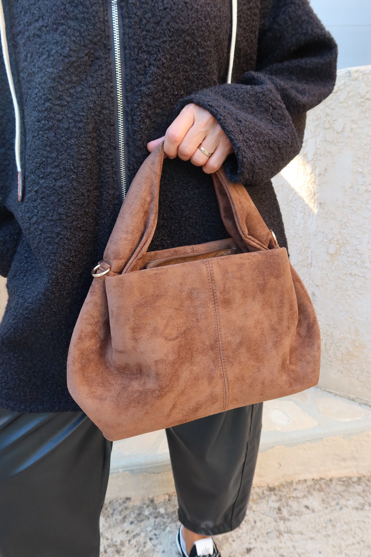 SAC CHOCOLAT SUEDINE