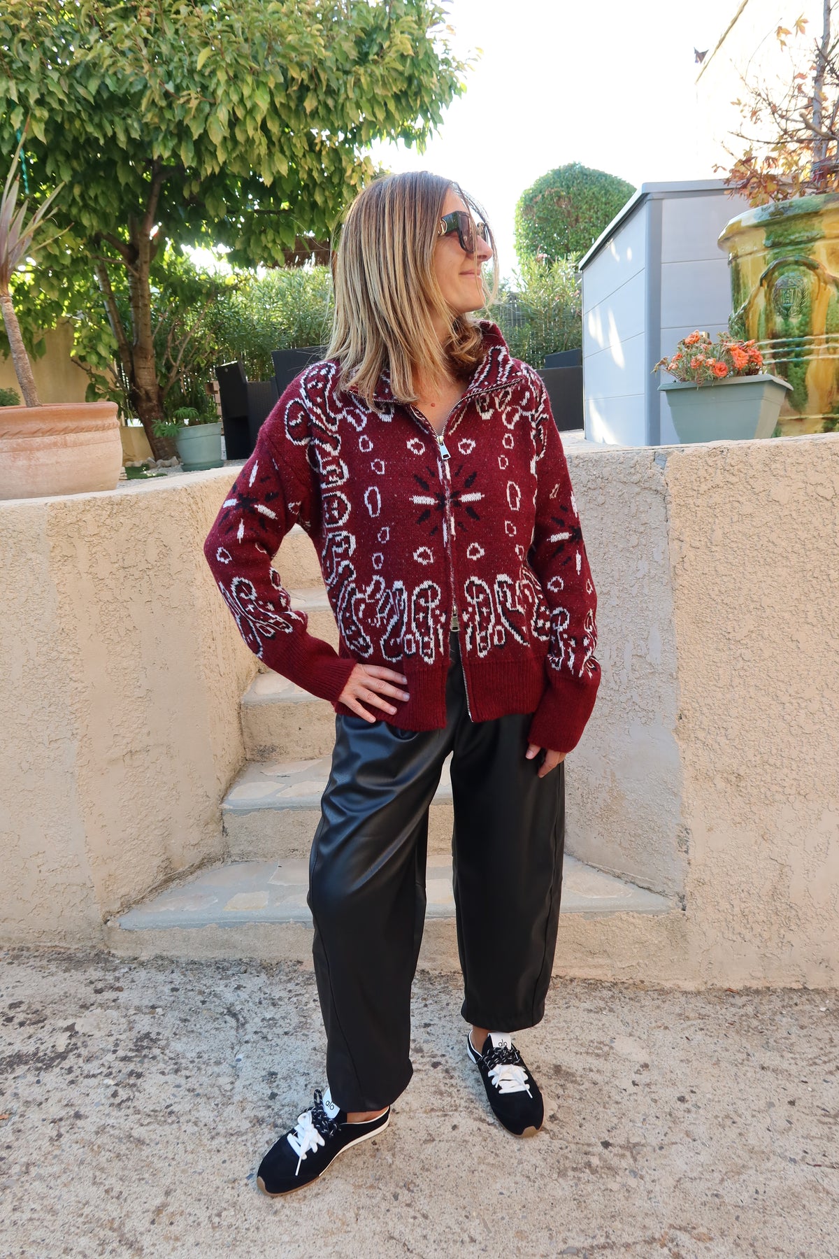PANTALON SIMILICUIR NOIR BALLOON
