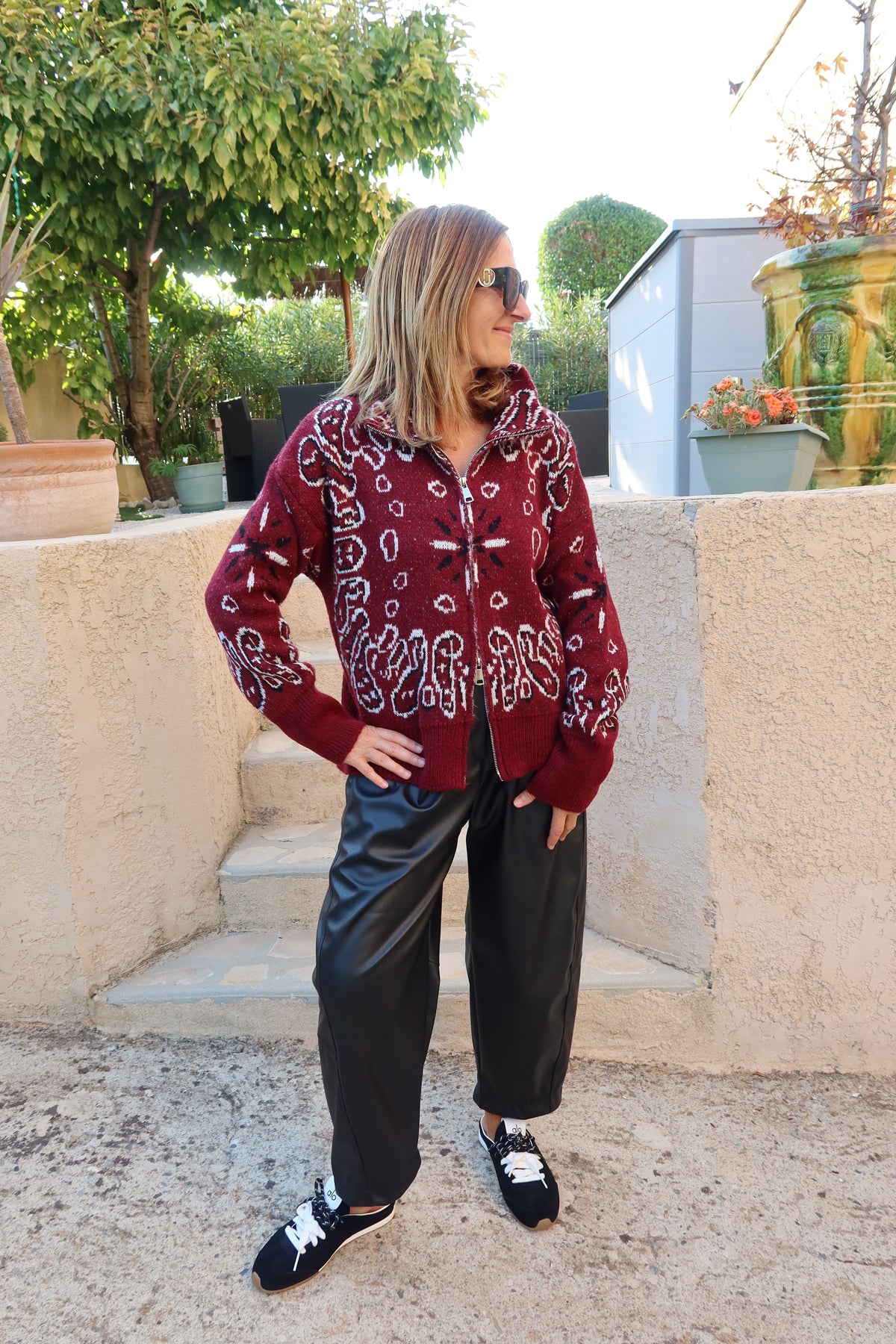 PANTALON SIMILICUIR NOIR BALLOON