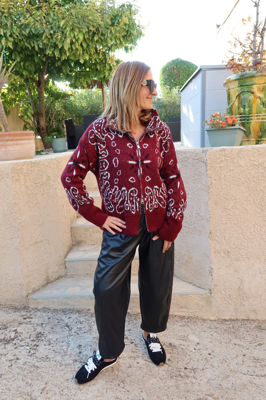 GILET BANDANA BORDEAUX
