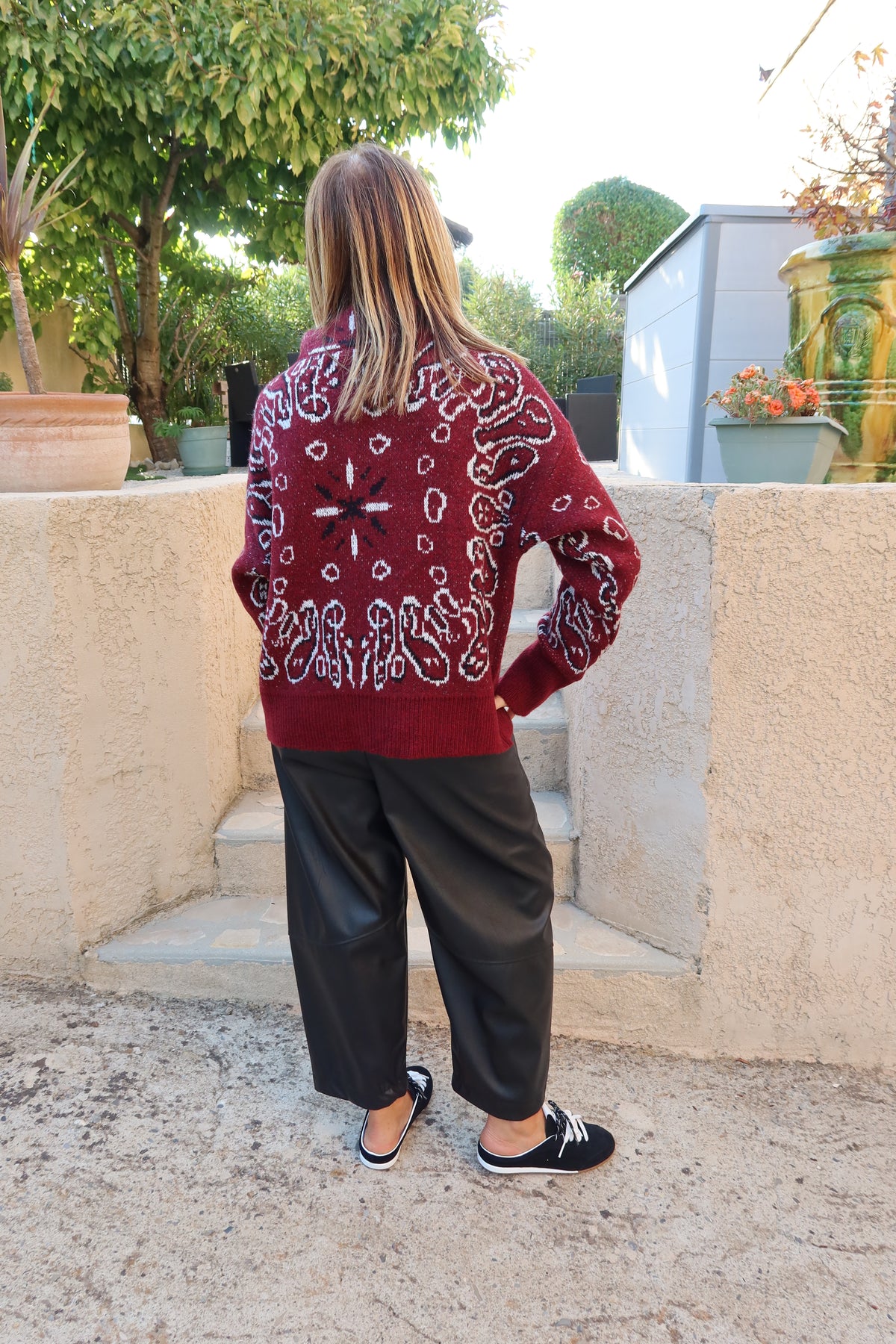 GILET BANDANA BORDEAUX
