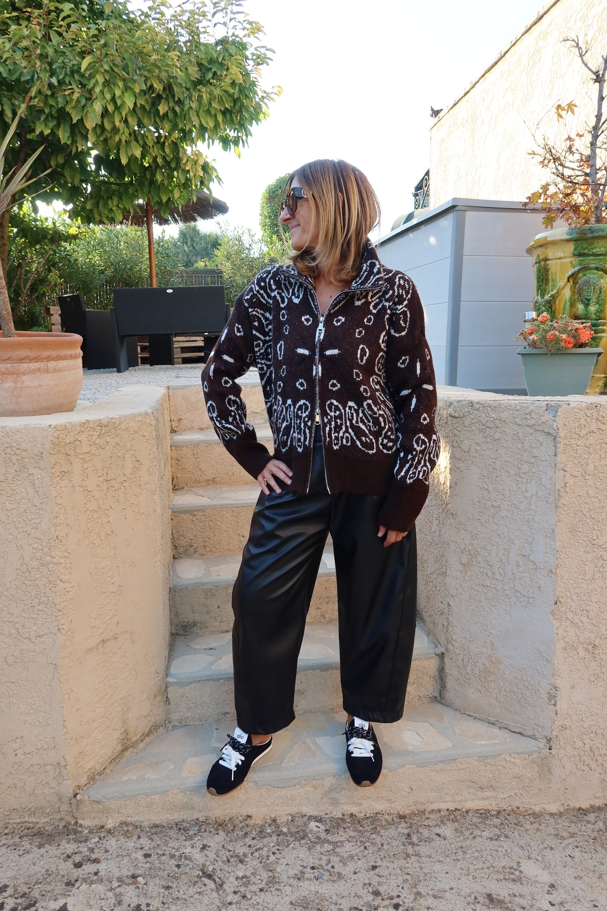 PANTALON SIMILICUIR NOIR BALLOON