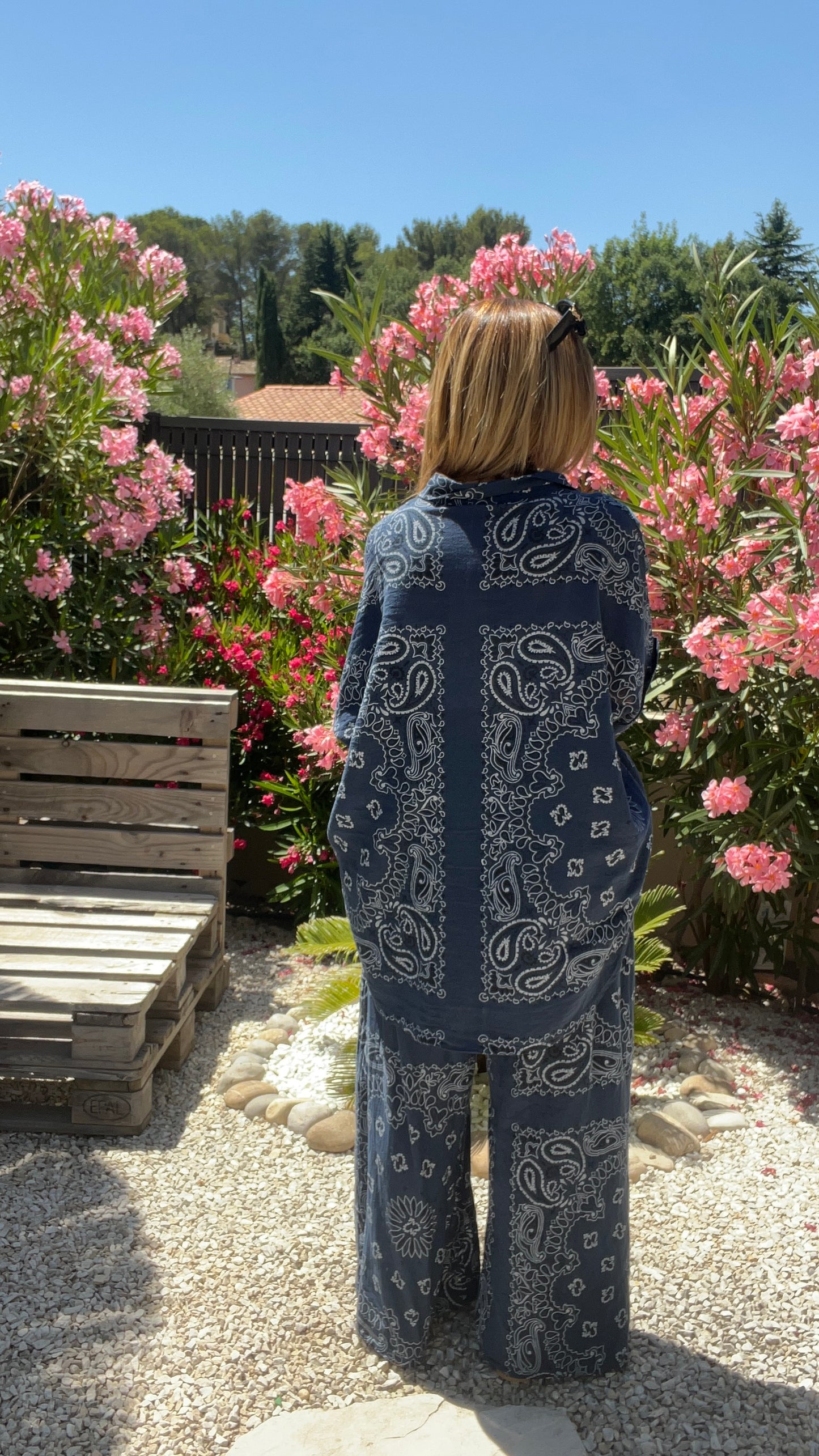 CHEMISIER BLEU MARINE BANDANA