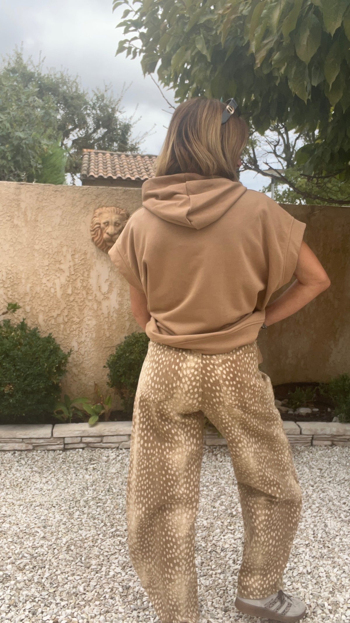 JEANS BARREL FIT NUANCE DE BEIGE/BLANC "BICHE"