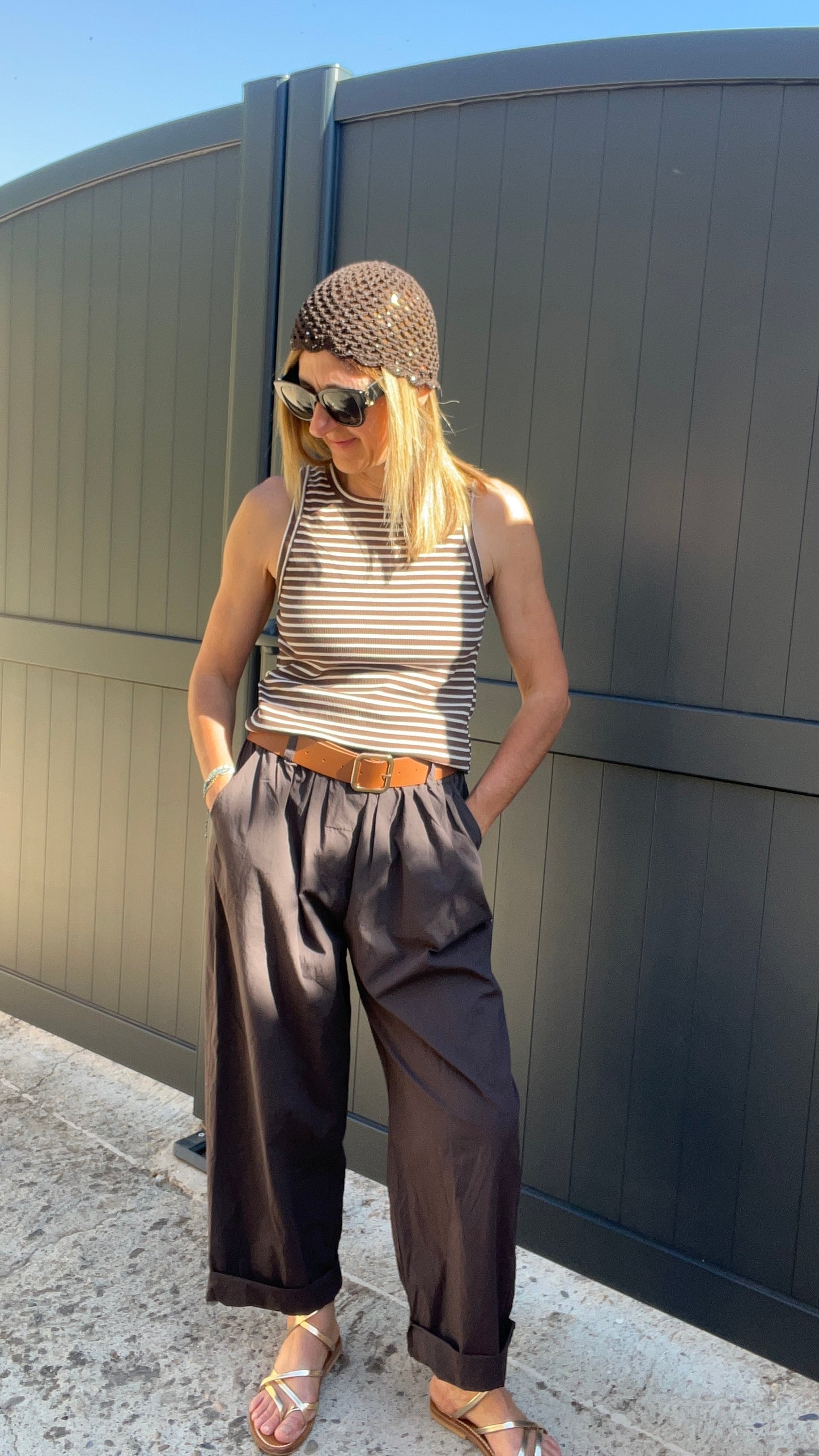 PANTALON CHOCOLAT EN COTON