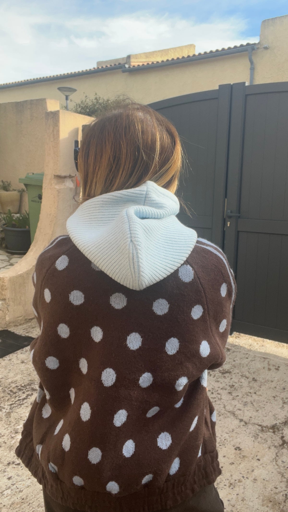 CAGOULE TOUR DE COU BLEU "FLORA"