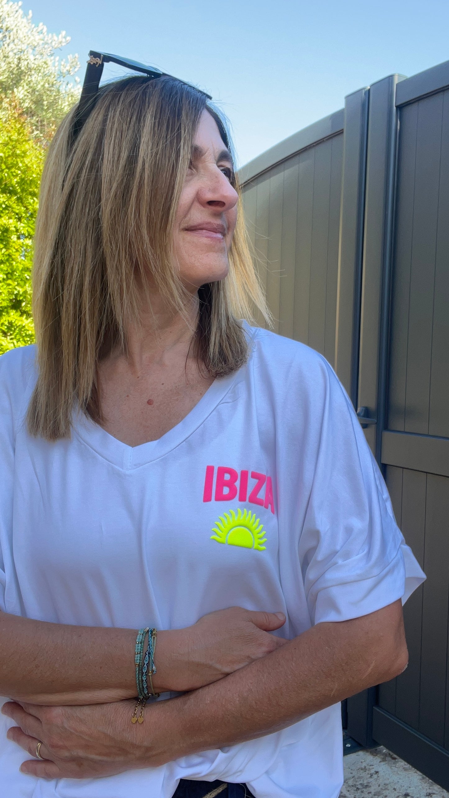 TEE SHIRT BLANC IBIZA "GRANDE TAILLE"