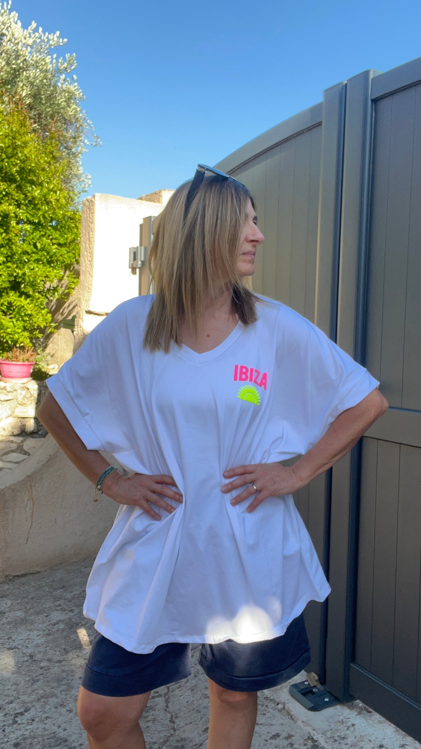 TEE SHIRT BLANC IBIZA "GRANDE TAILLE"