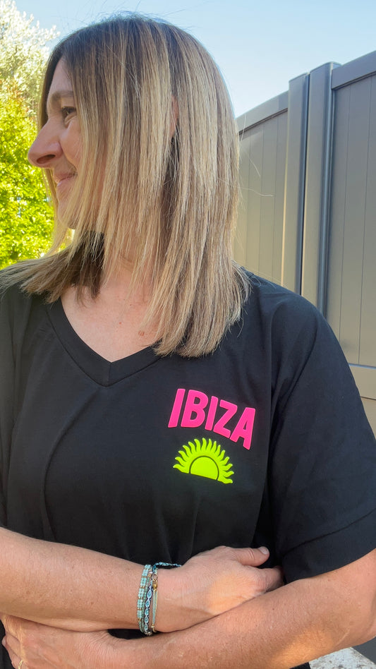 TEE SHIRT NOIR IBIZA "GRANDE TAILLE"