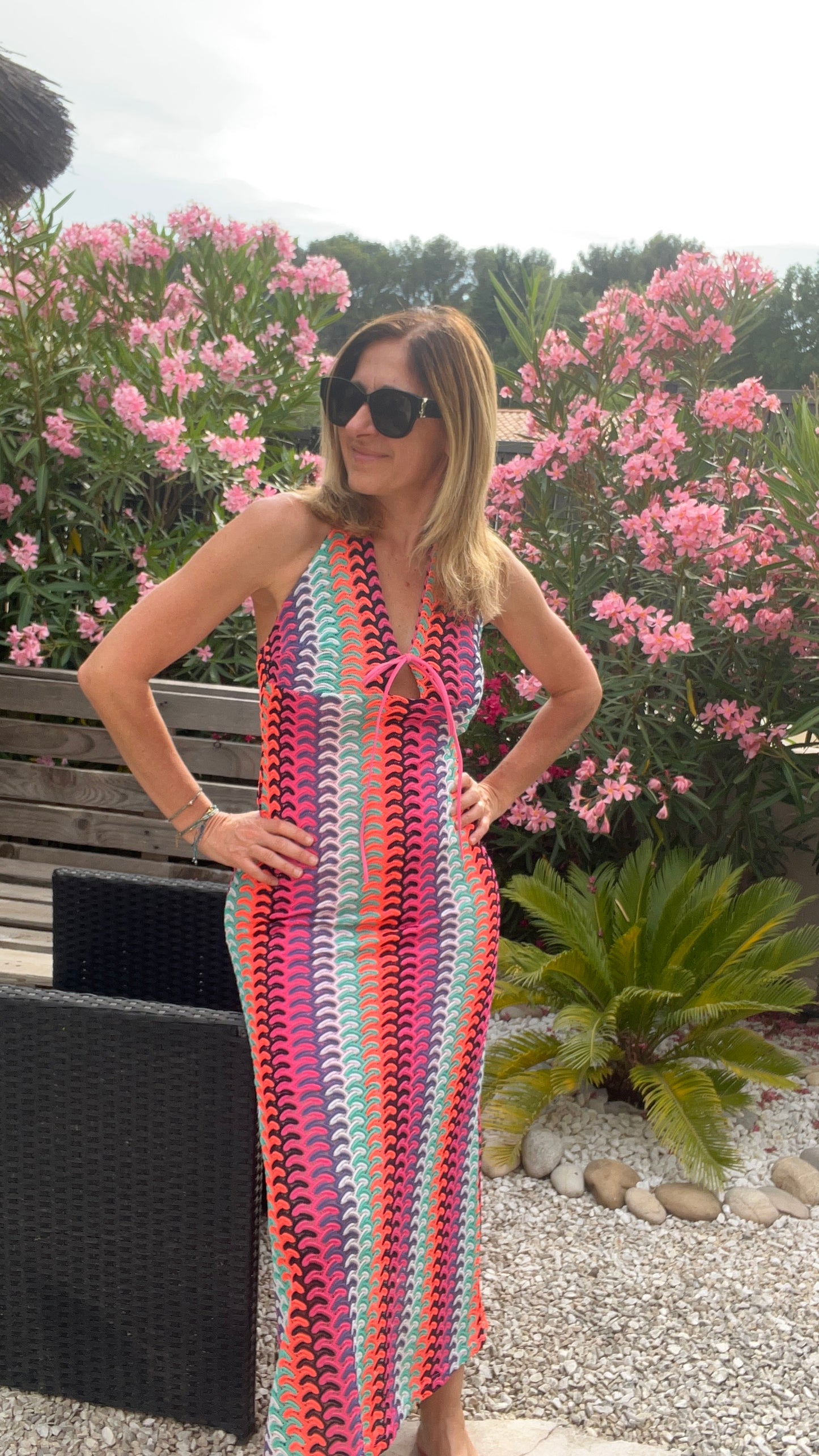 ROBE DENTELLE MULTICOLORE