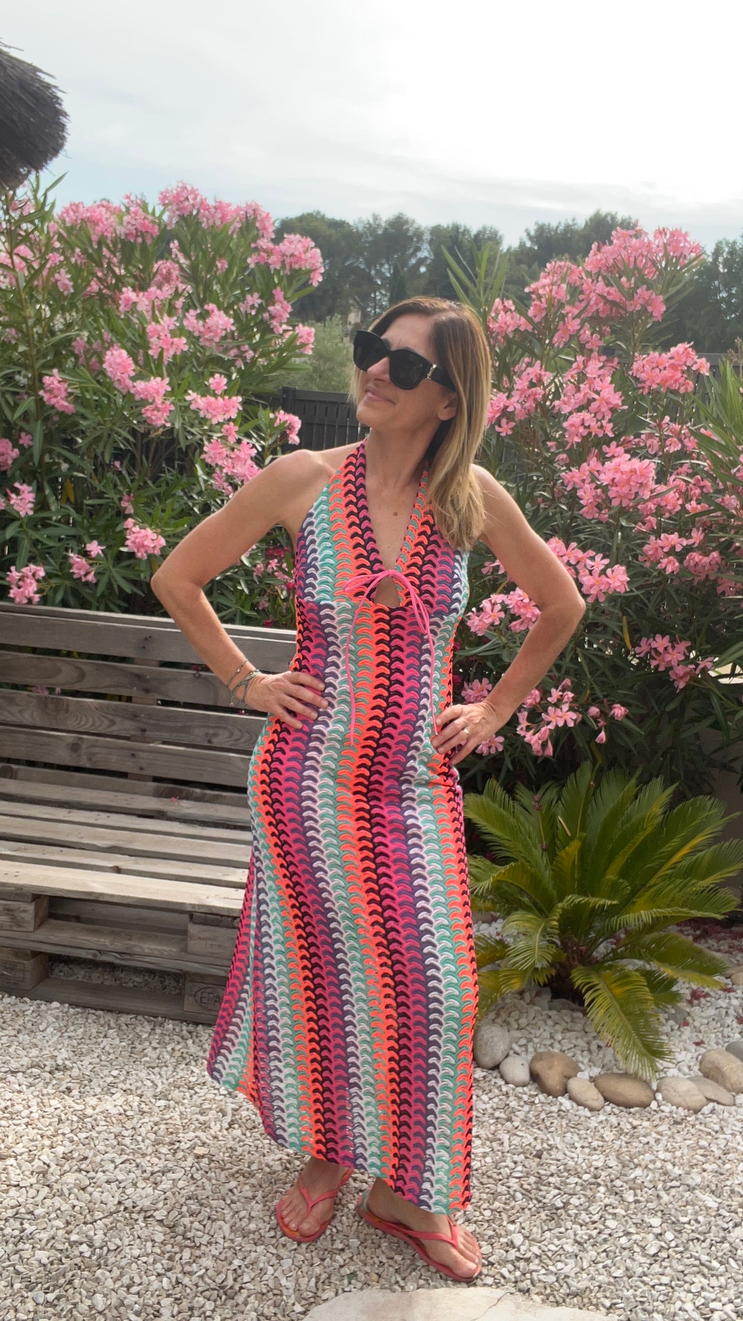 ROBE DENTELLE MULTICOLORE