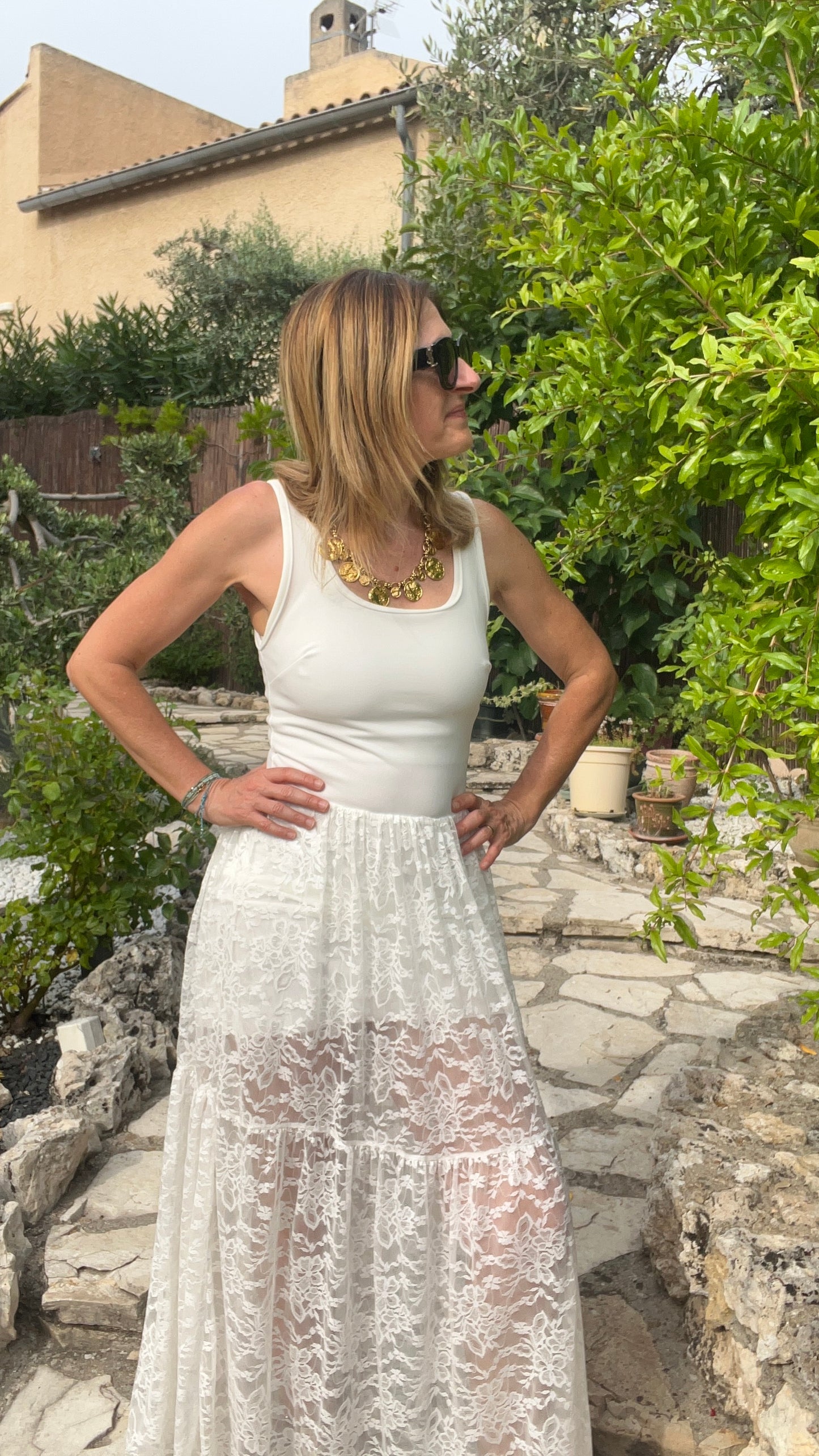ROBE LONGUE BLANCHE DENTELLE