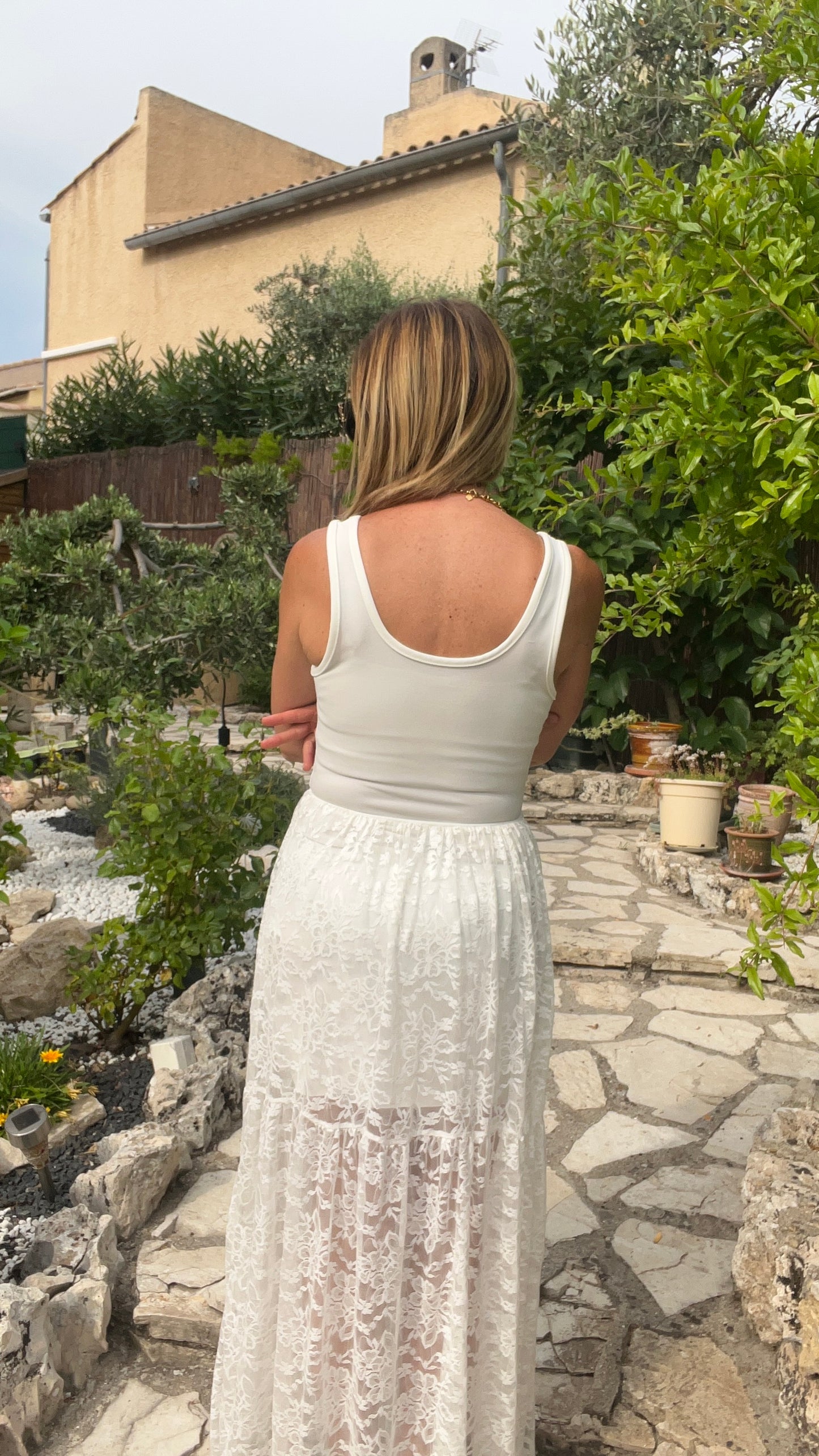 ROBE LONGUE BLANCHE DENTELLE