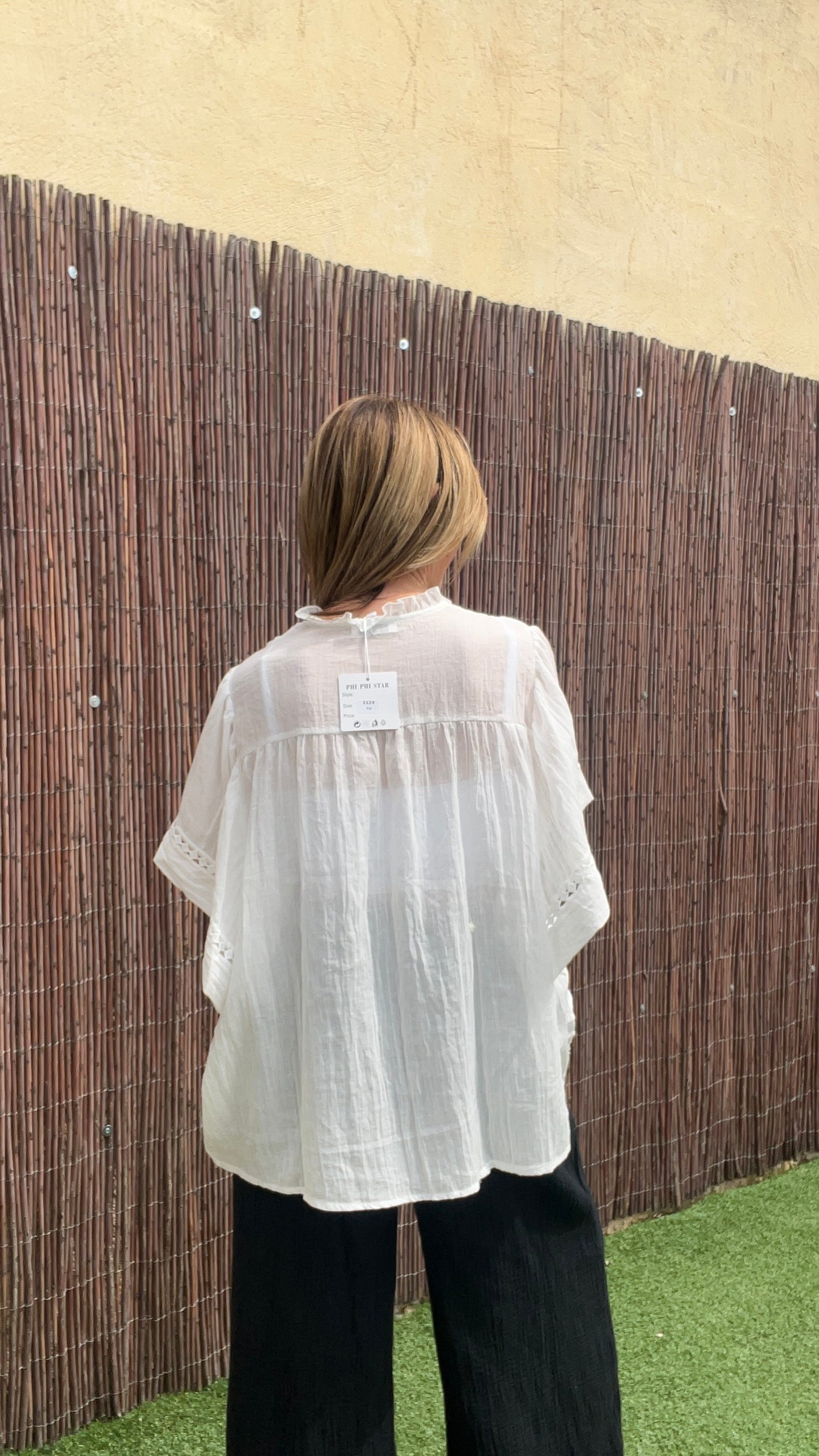 CHEMISIER BLANC MANCHES COURTES