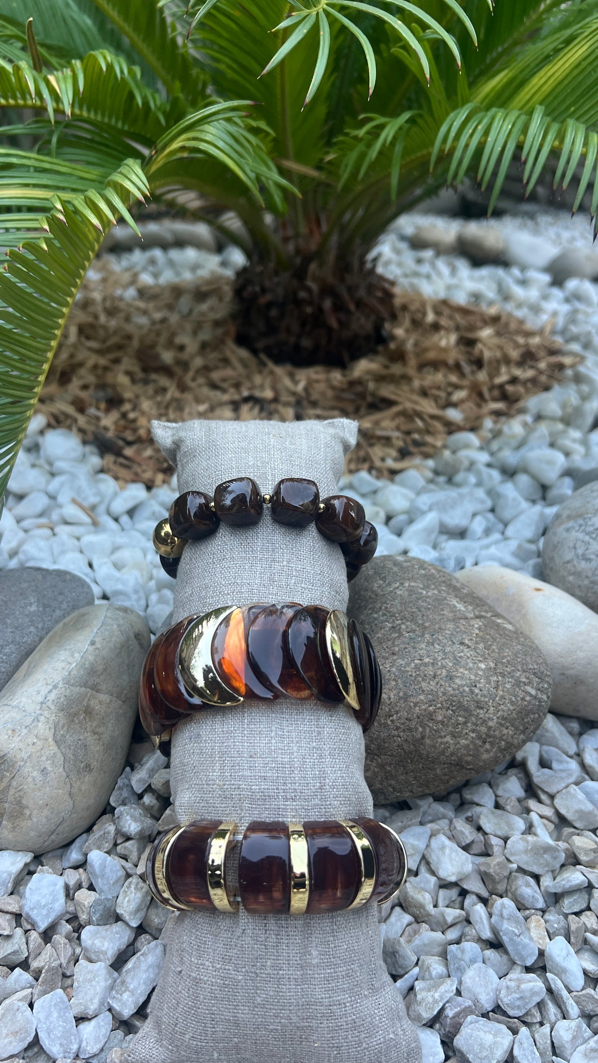 BRACELET OCRE/DORE "ECAILLE"