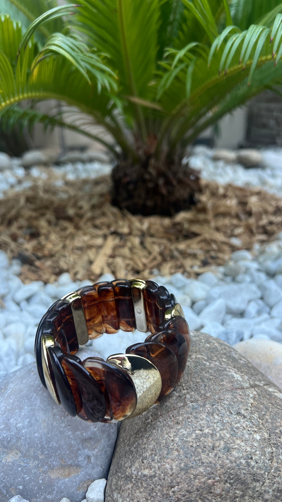 BRACELET OCRE/DORE "ECAILLE"