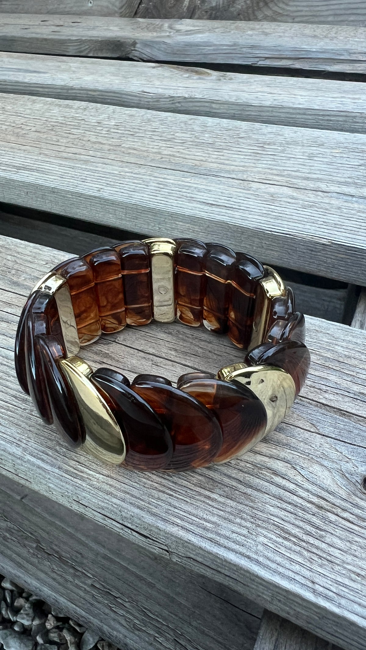 BRACELET OCRE/DORE "ECAILLE"