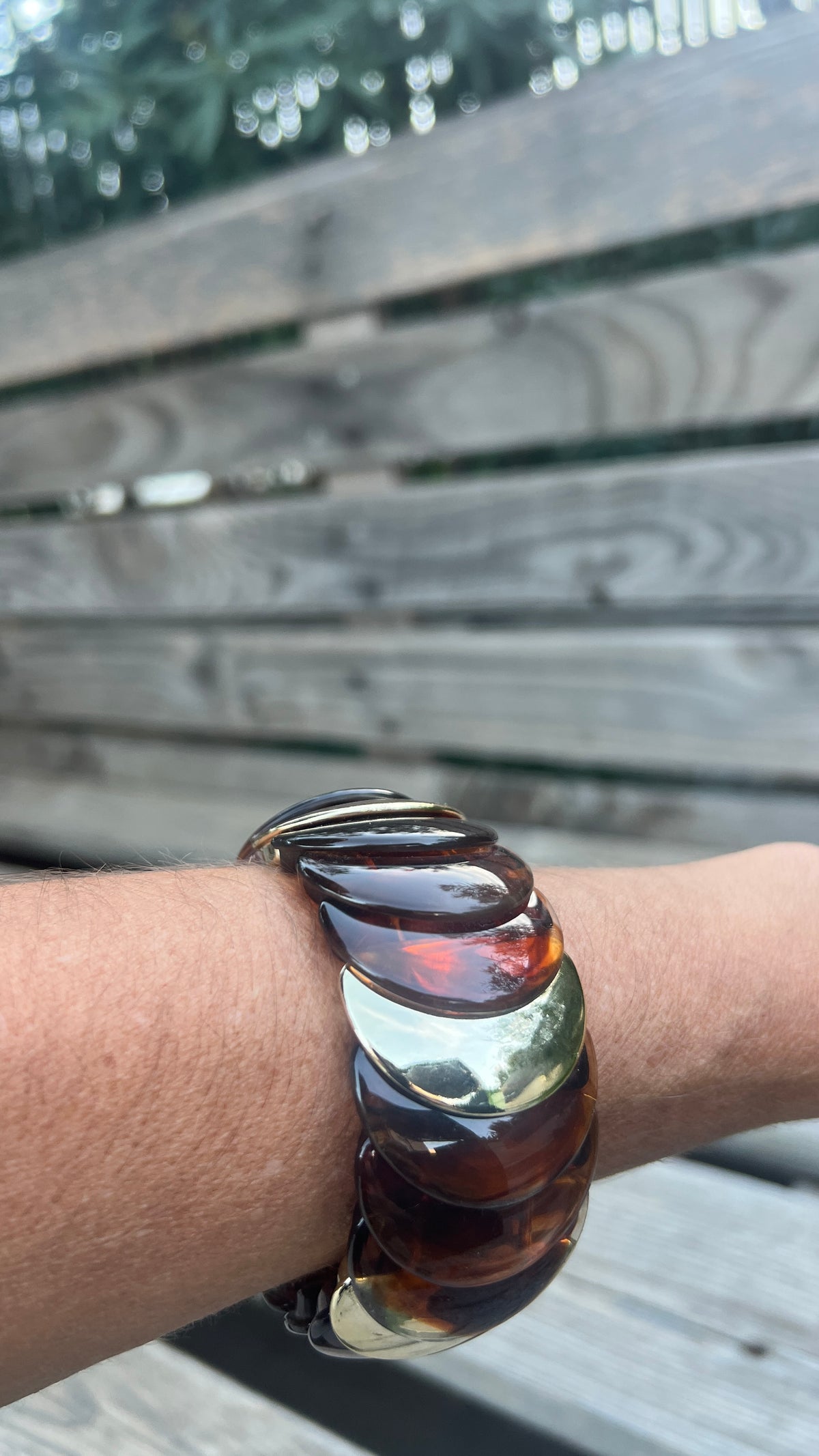 BRACELET OCRE/DORE "ECAILLE"