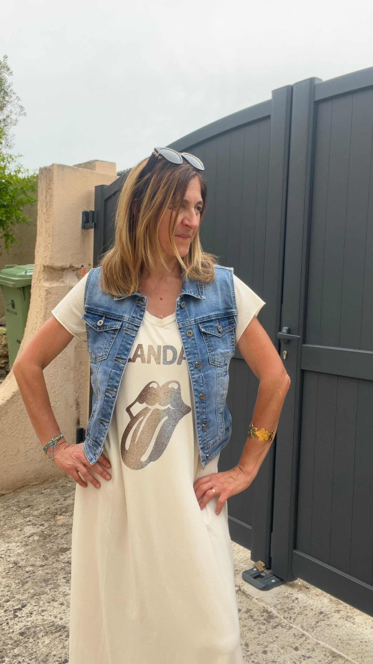 VESTE BLEU EN JEANS SANS MANCHES