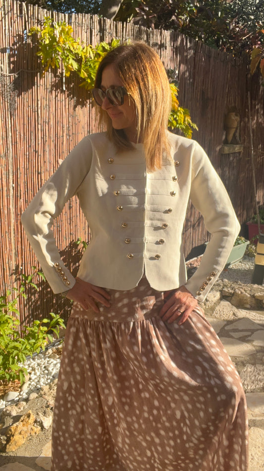VESTE CRÈME BOUTONS BRANDEBOURG