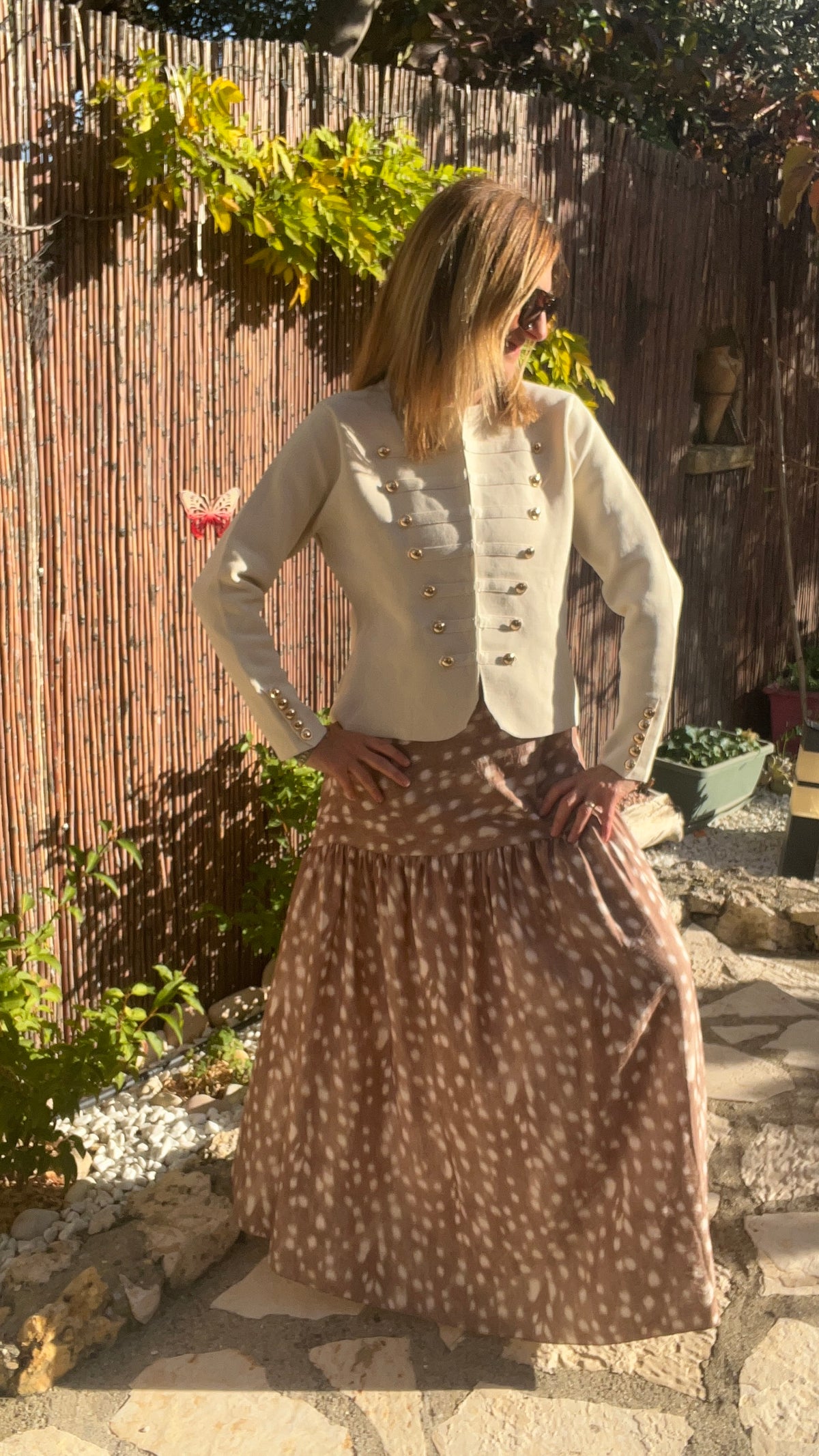 VESTE CRÈME BOUTONS BRANDEBOURG