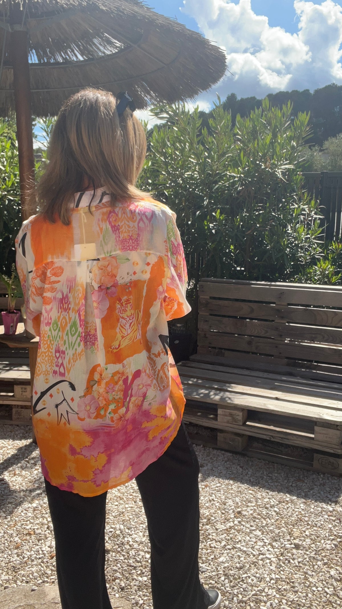 TUNIQUE BLANC/ORANGE/ COLORE