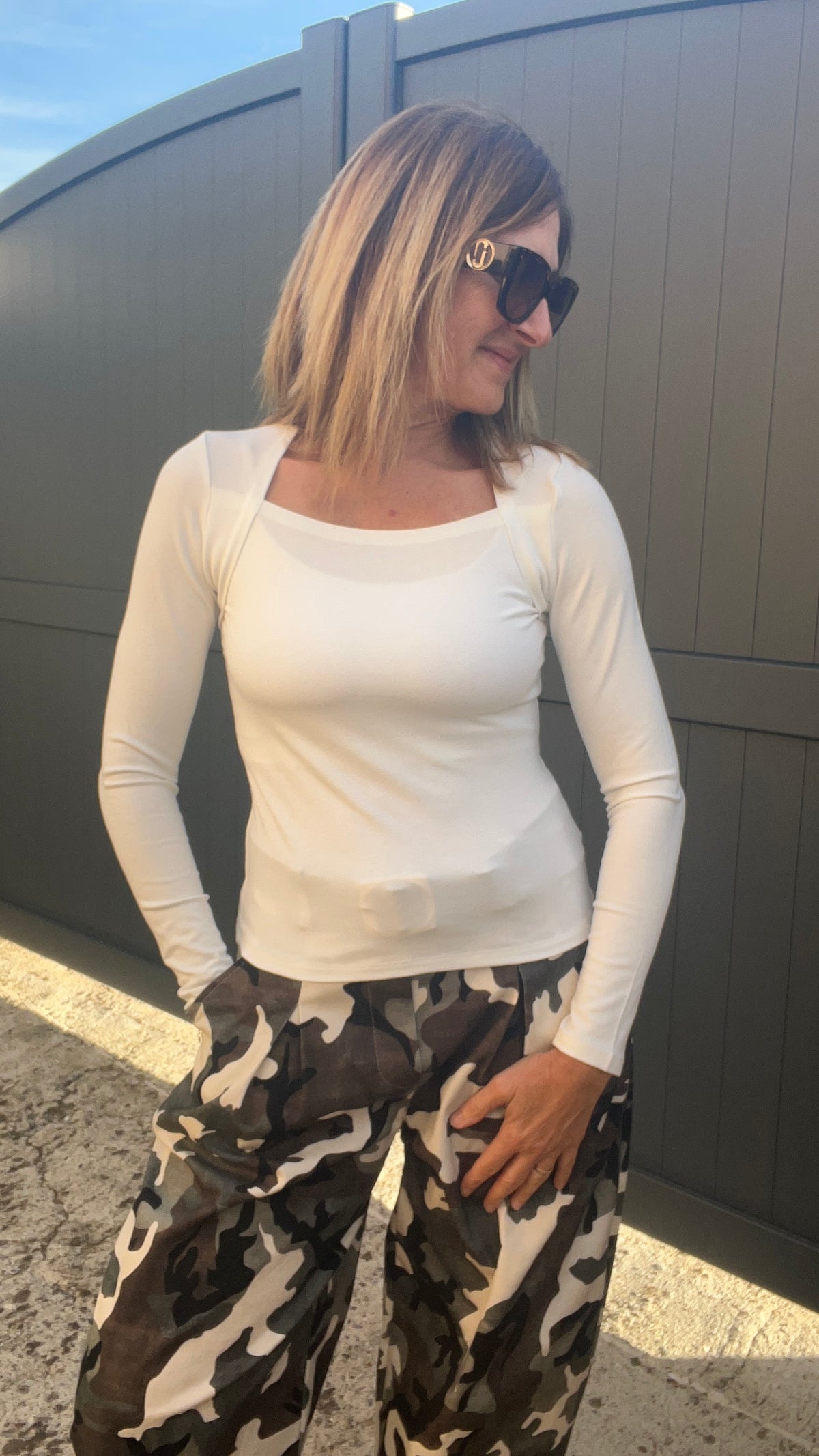 PANTALON CAMOUFLAGE KAKI/BEIGE "BALLOON"