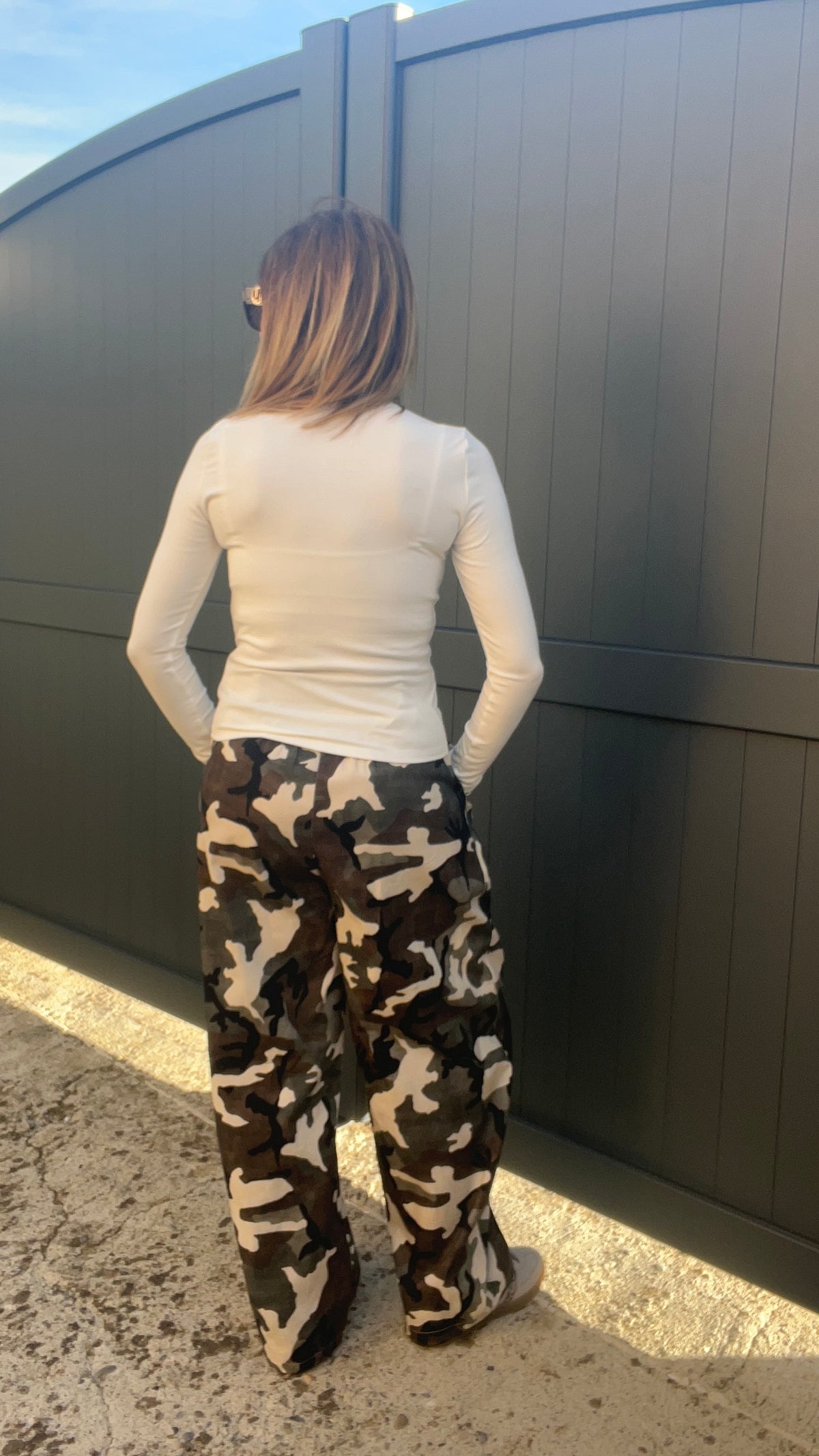 PANTALON CAMOUFLAGE KAKI/BEIGE "BALLOON"