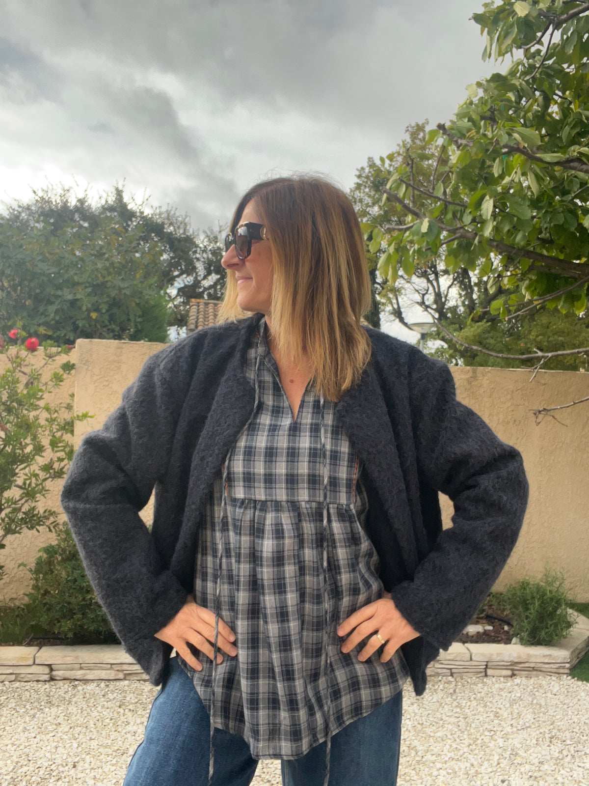 VESTE MARINE MANCHES LONGUES "MATHILDE"