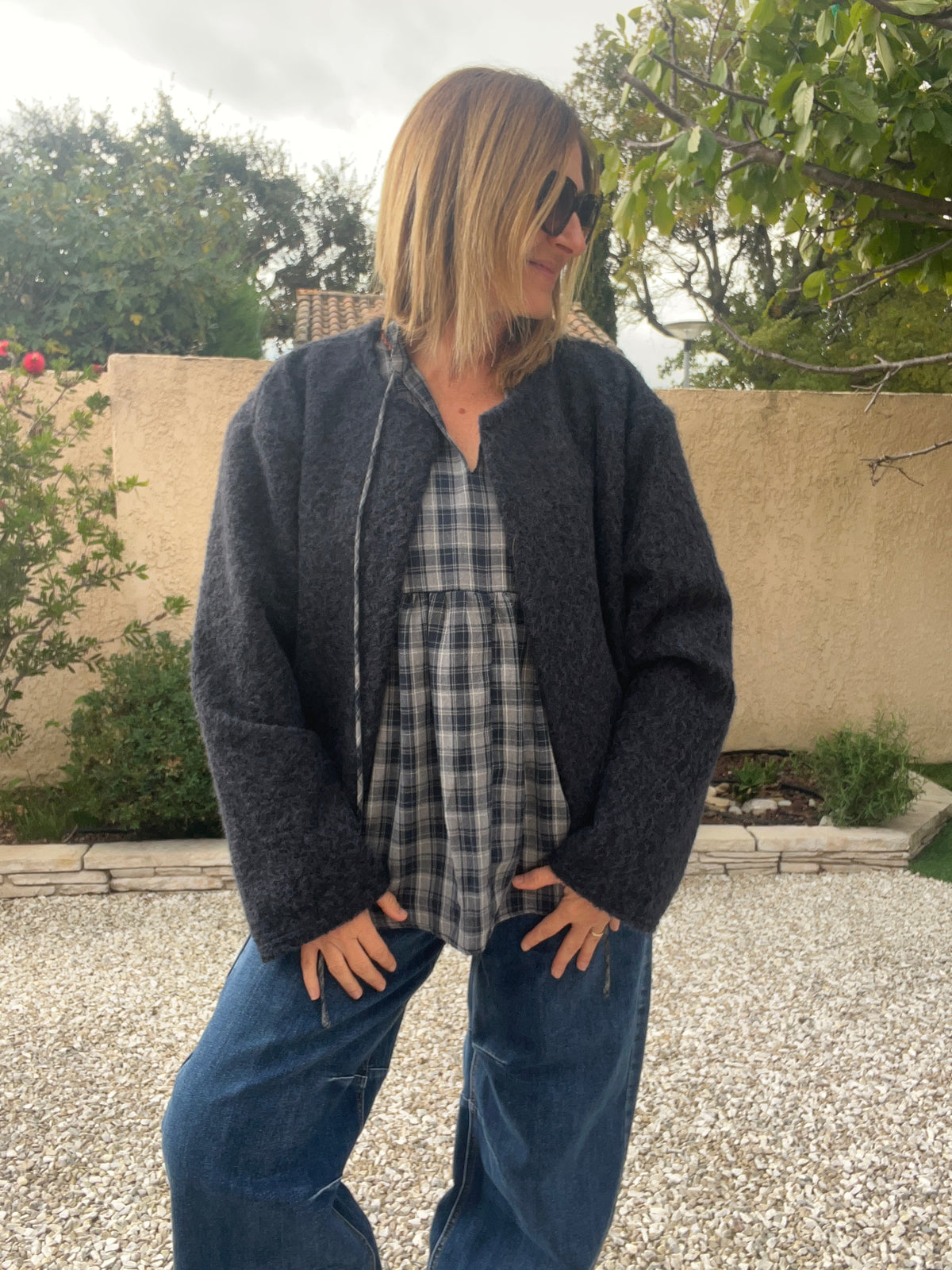 VESTE MARINE MANCHES LONGUES "MATHILDE"