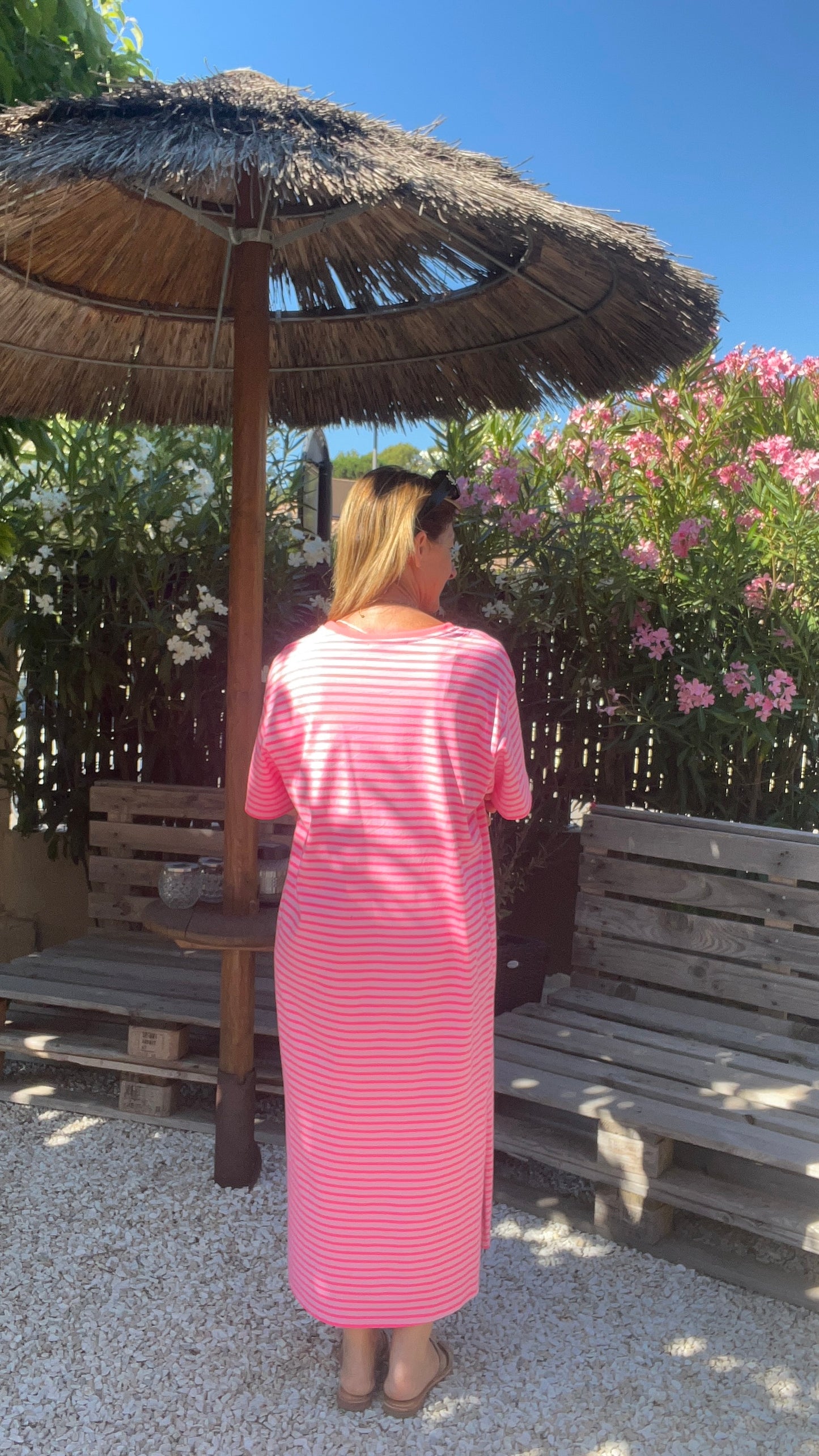 ROBE TEE SHIRT RAYEE ROSE FLUO