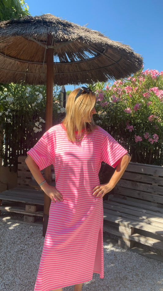 ROBE TEE SHIRT RAYEE ROSE FLUO