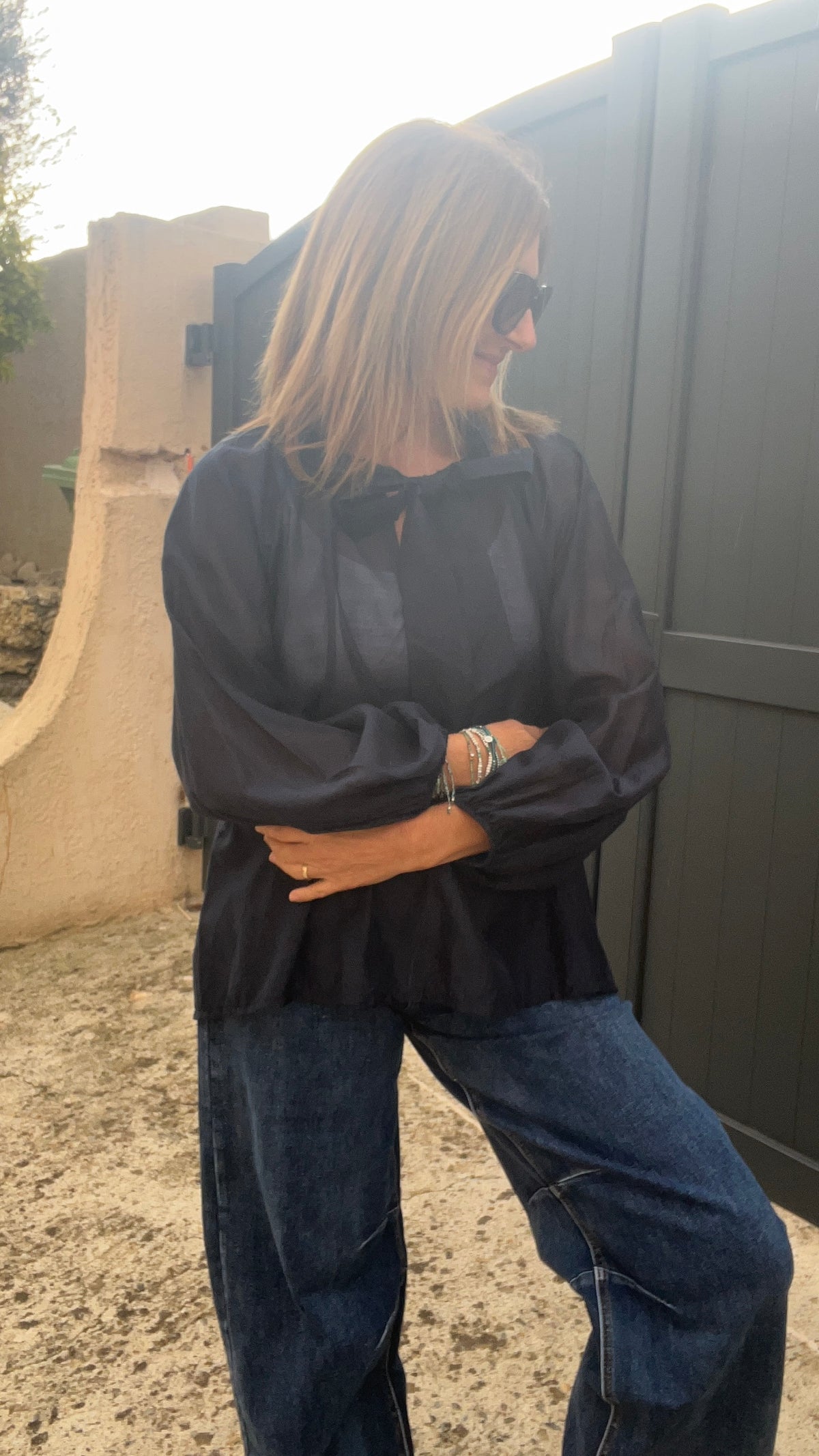 JEANS BLEU BRUT "BALLOON"