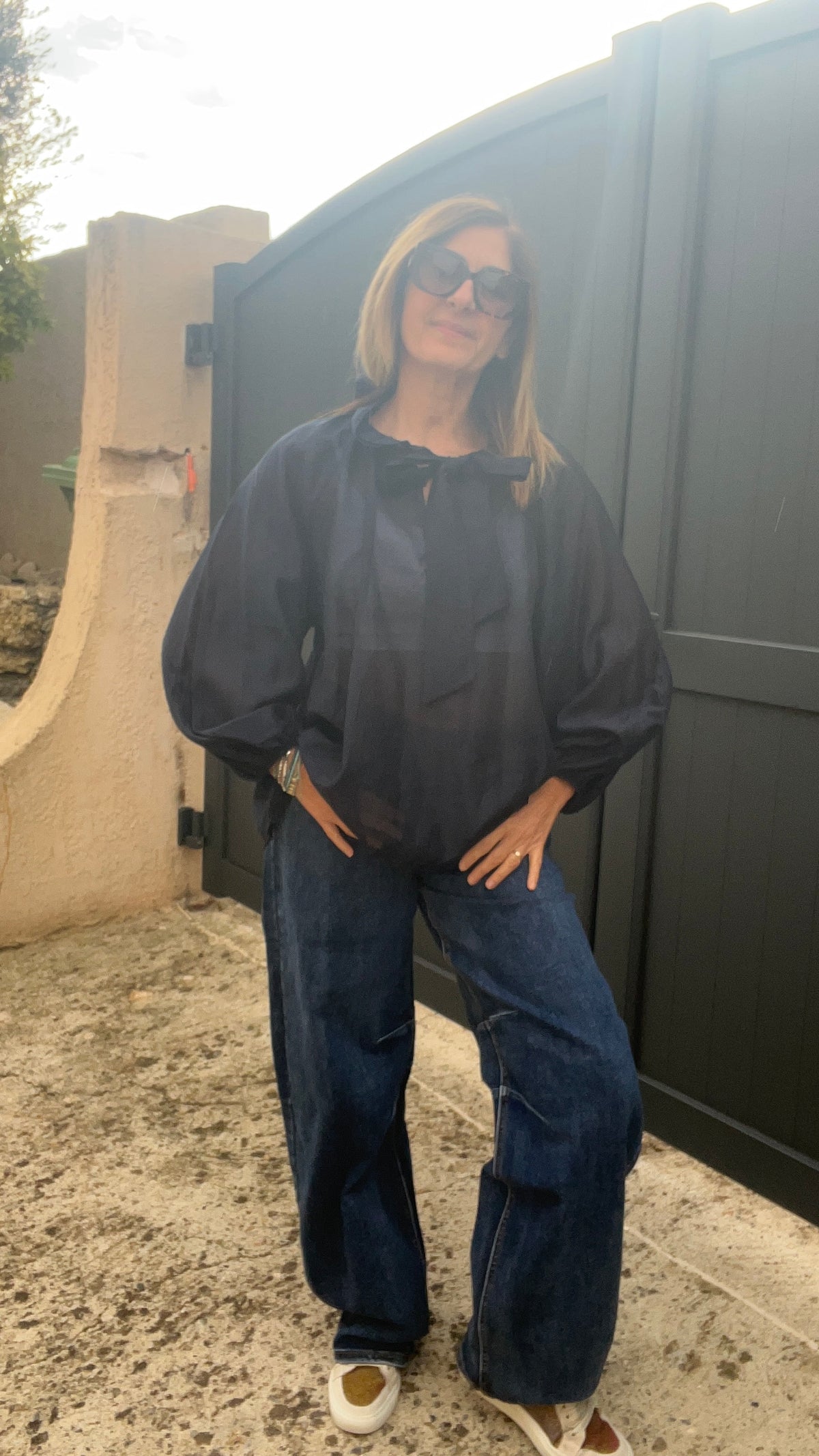 JEANS BLEU BRUT "BALLOON"