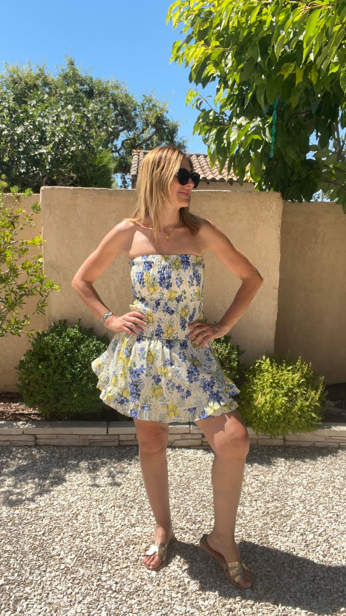 COMBISHORT BLEU/JAUNE CITRON