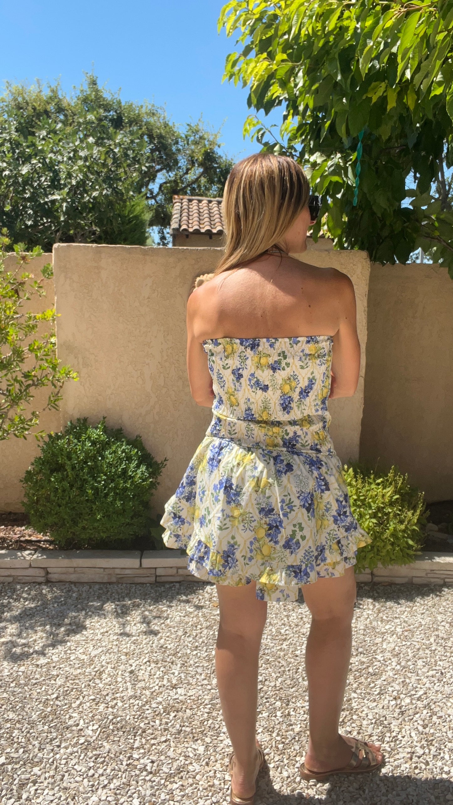 COMBISHORT BLEU/JAUNE CITRON