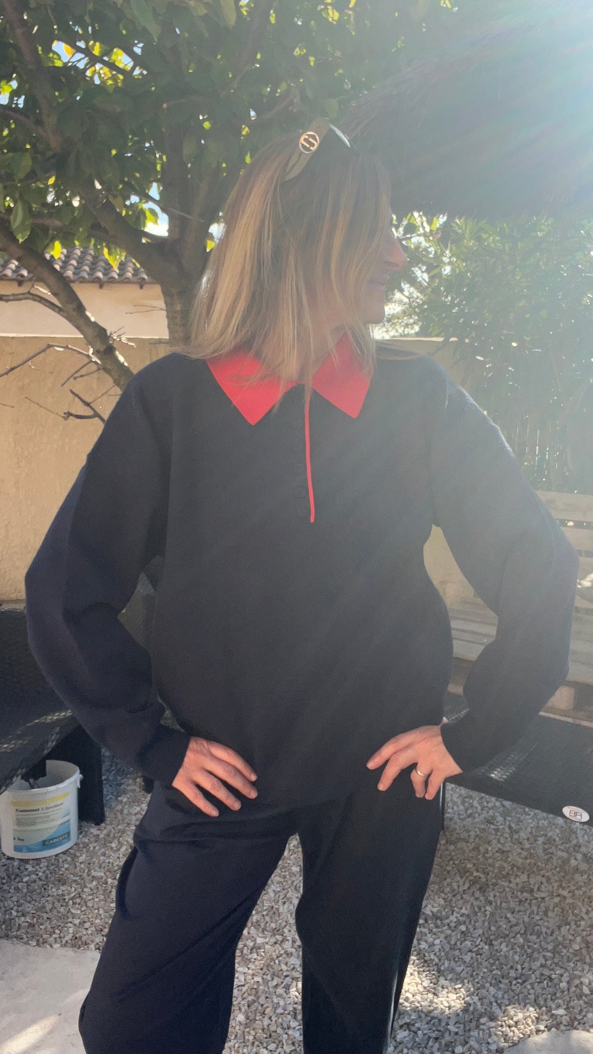 PULL BLEU MARINE/ROUGE COL POLO