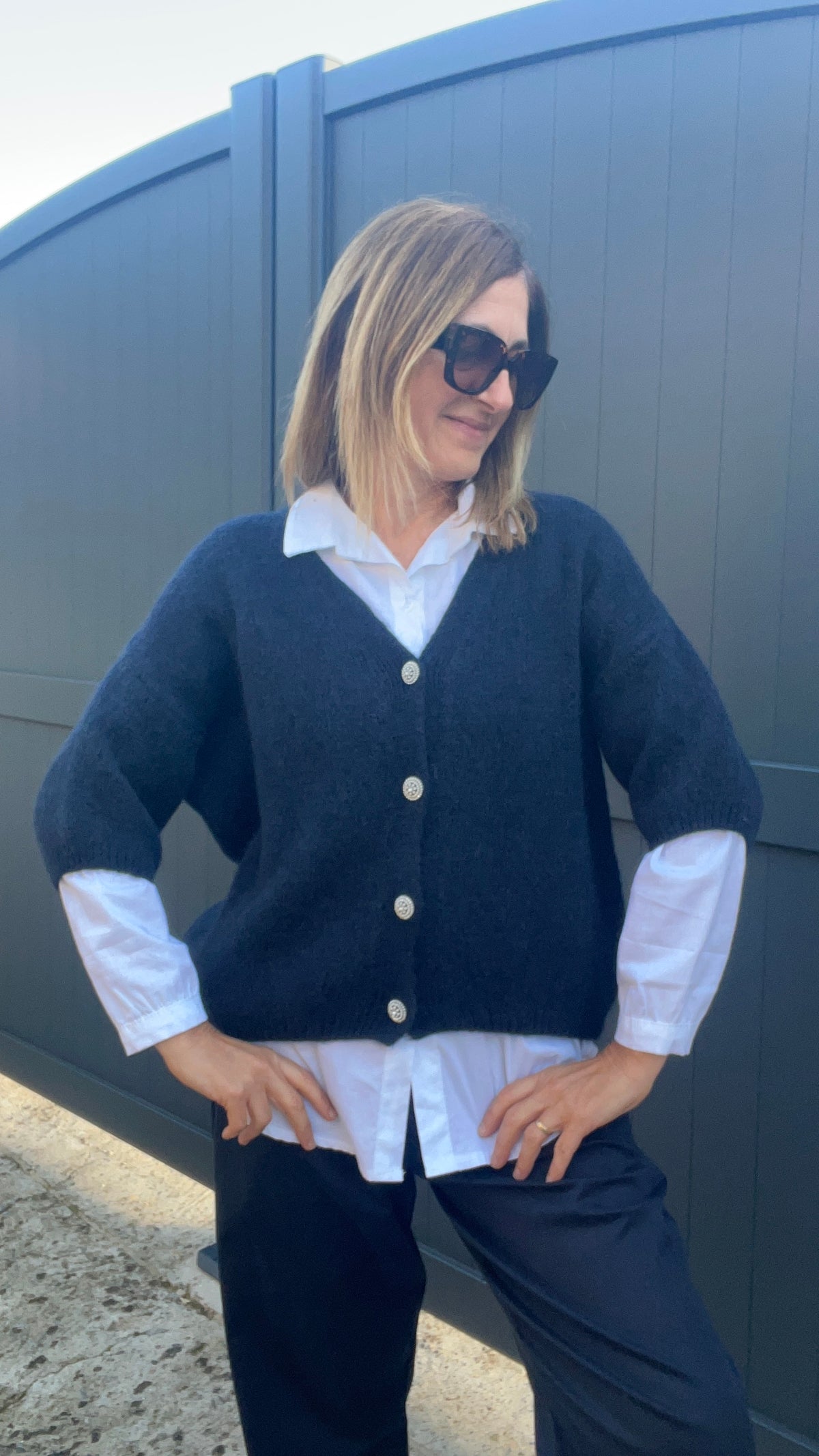 GILET MANCHES COURTES BLEU MARINE