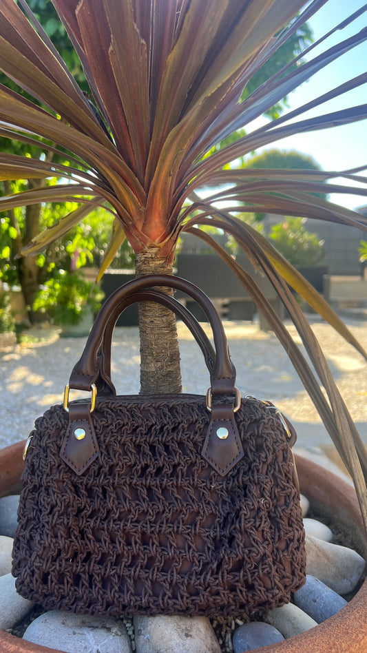 MINI SAC POLOCHON AU CROCHET CHOCOLAT