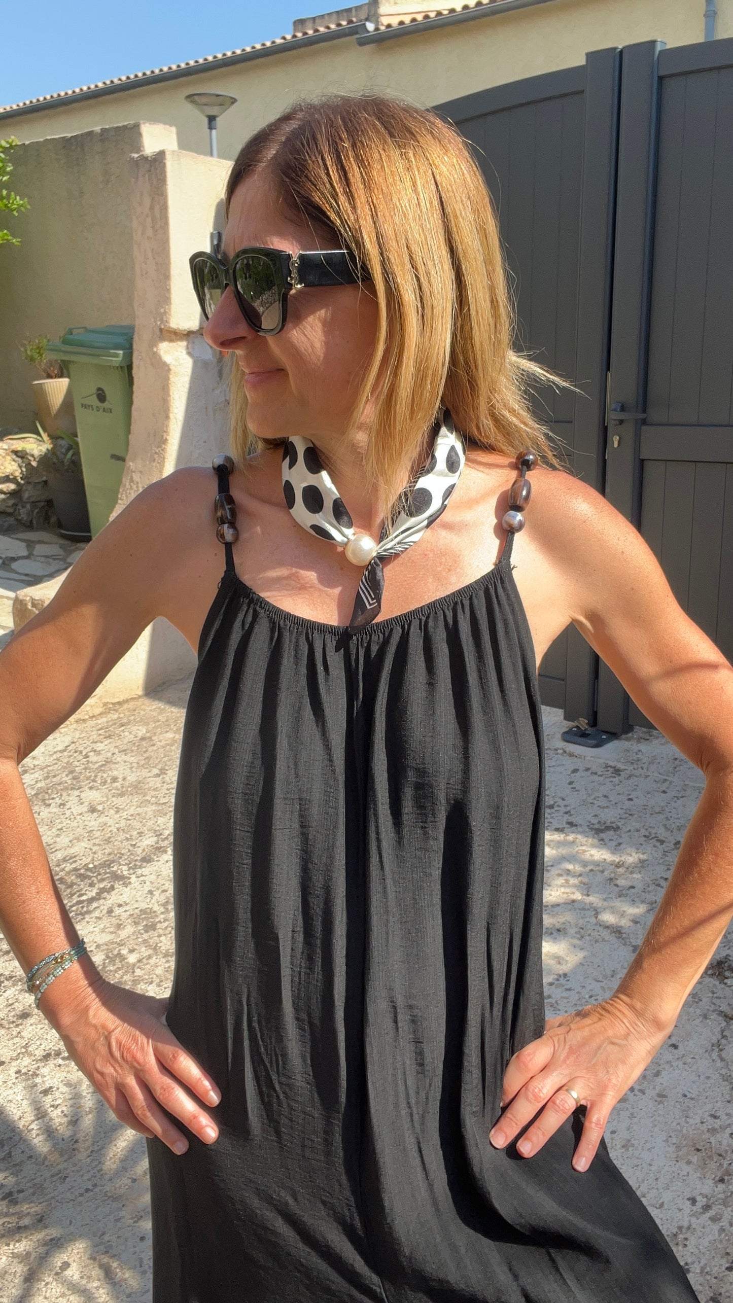 COLLIER FOULARD PERLES "ELEGANCE"