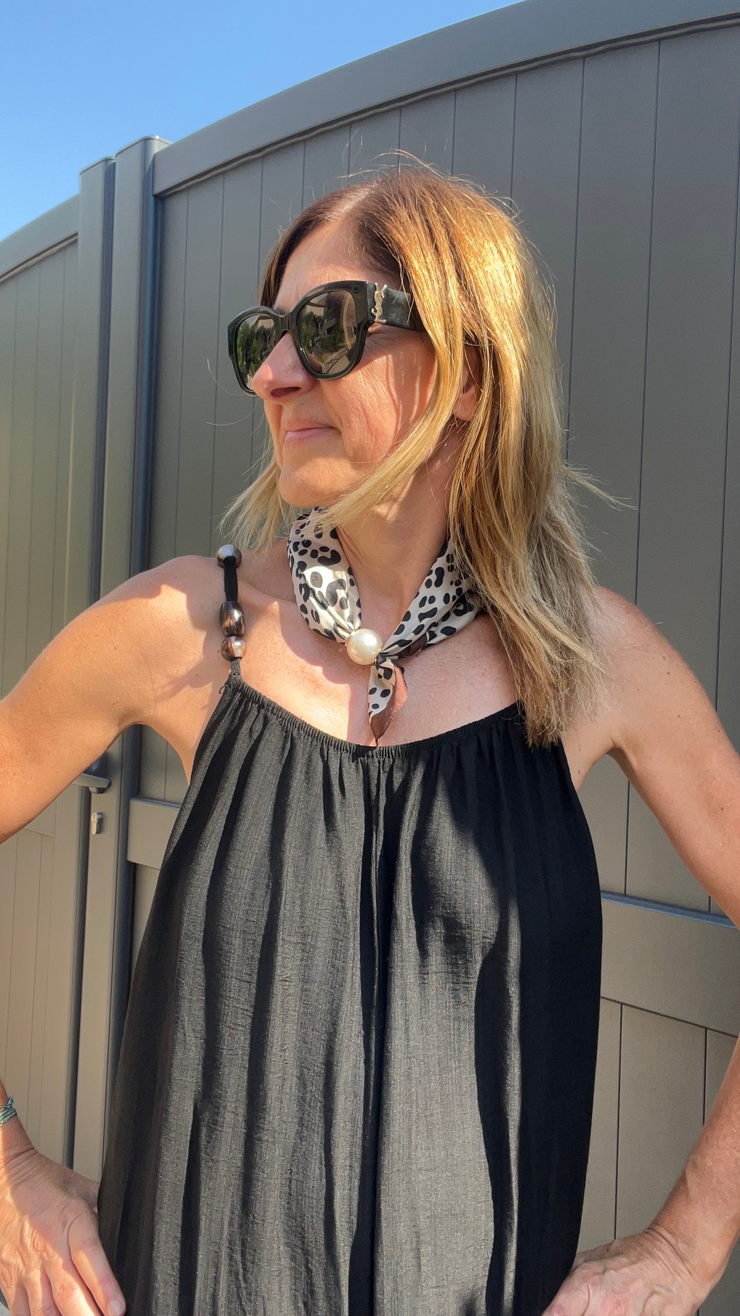 COLLIER FOULARD PERLES "ELEGANCE"