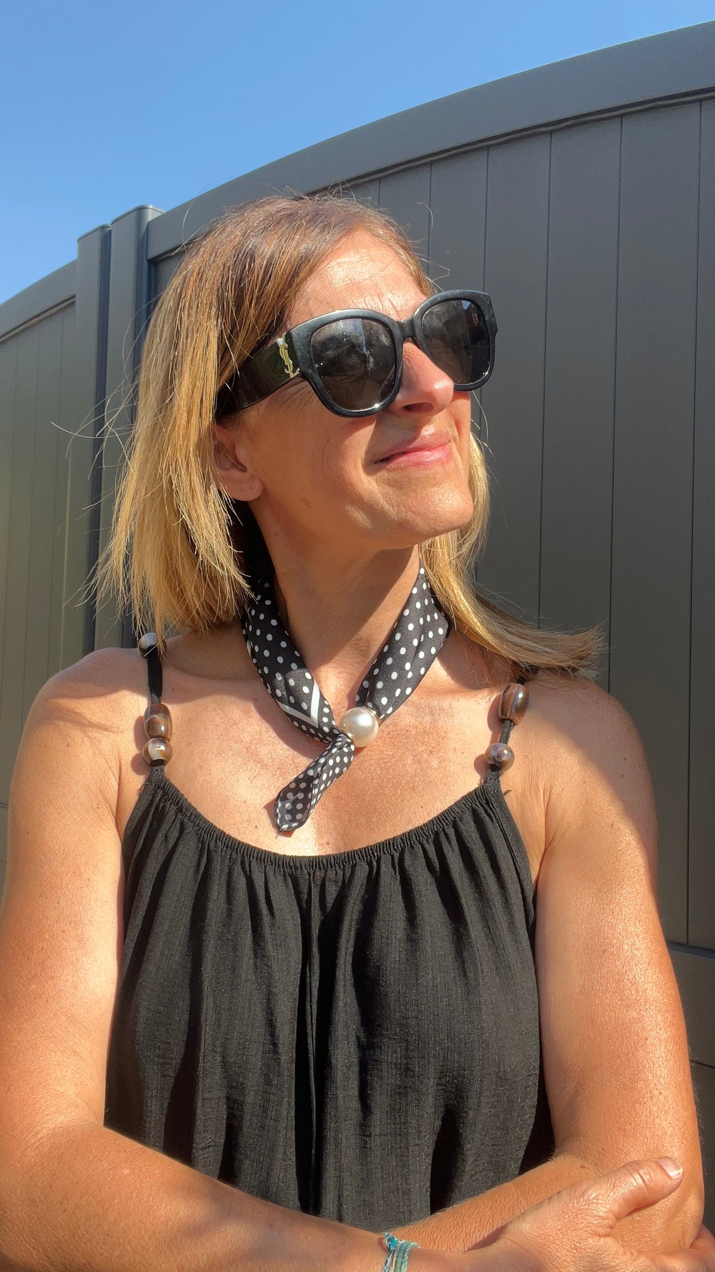 COLLIER FOULARD PERLES "ELEGANCE"