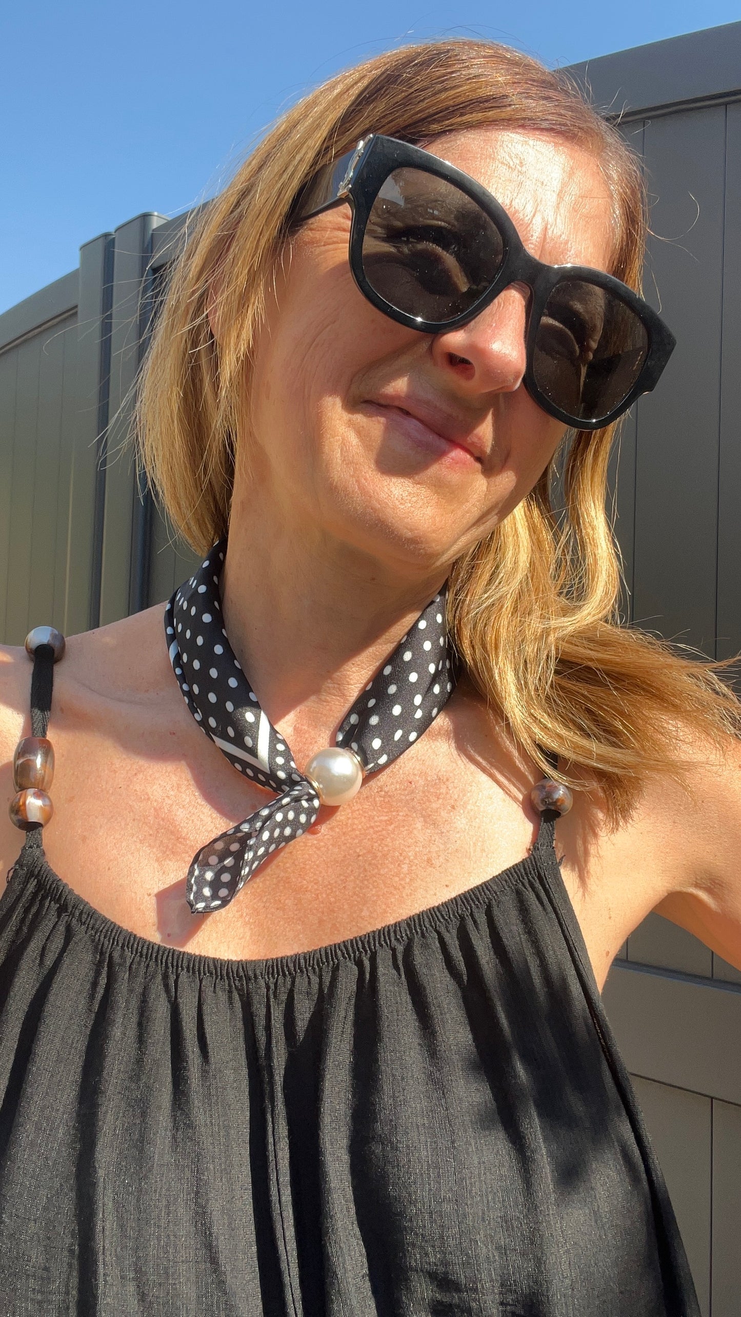 COLLIER FOULARD PERLES "ELEGANCE"